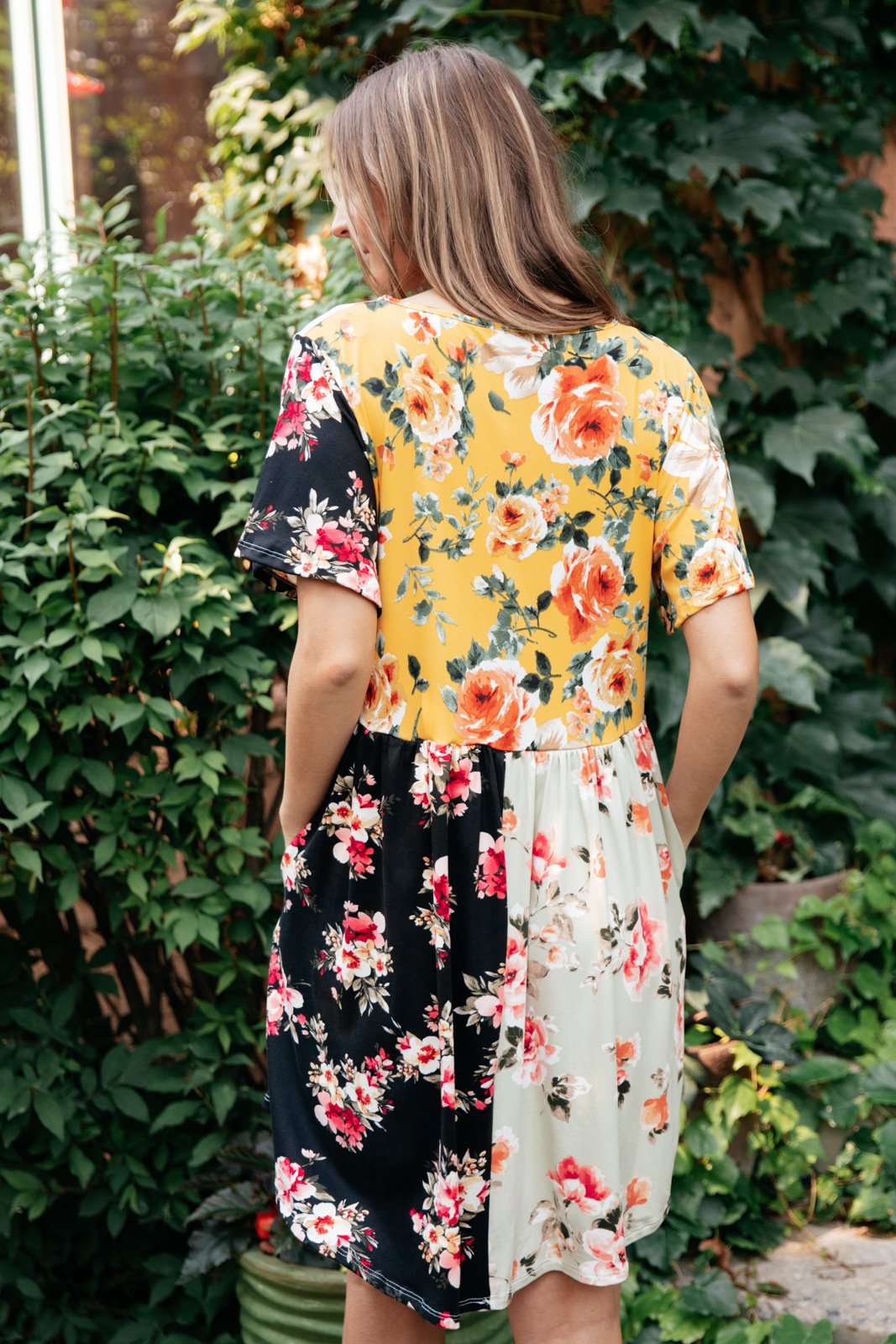 Color Block Blooms Dress