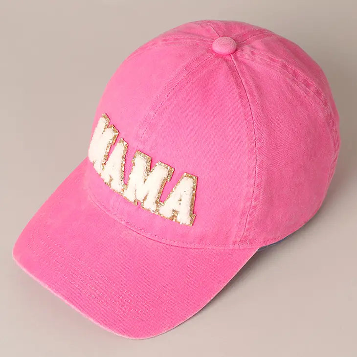 PREORDER: Mama Chenille Letter Patch Baseball Cap in Five Colors