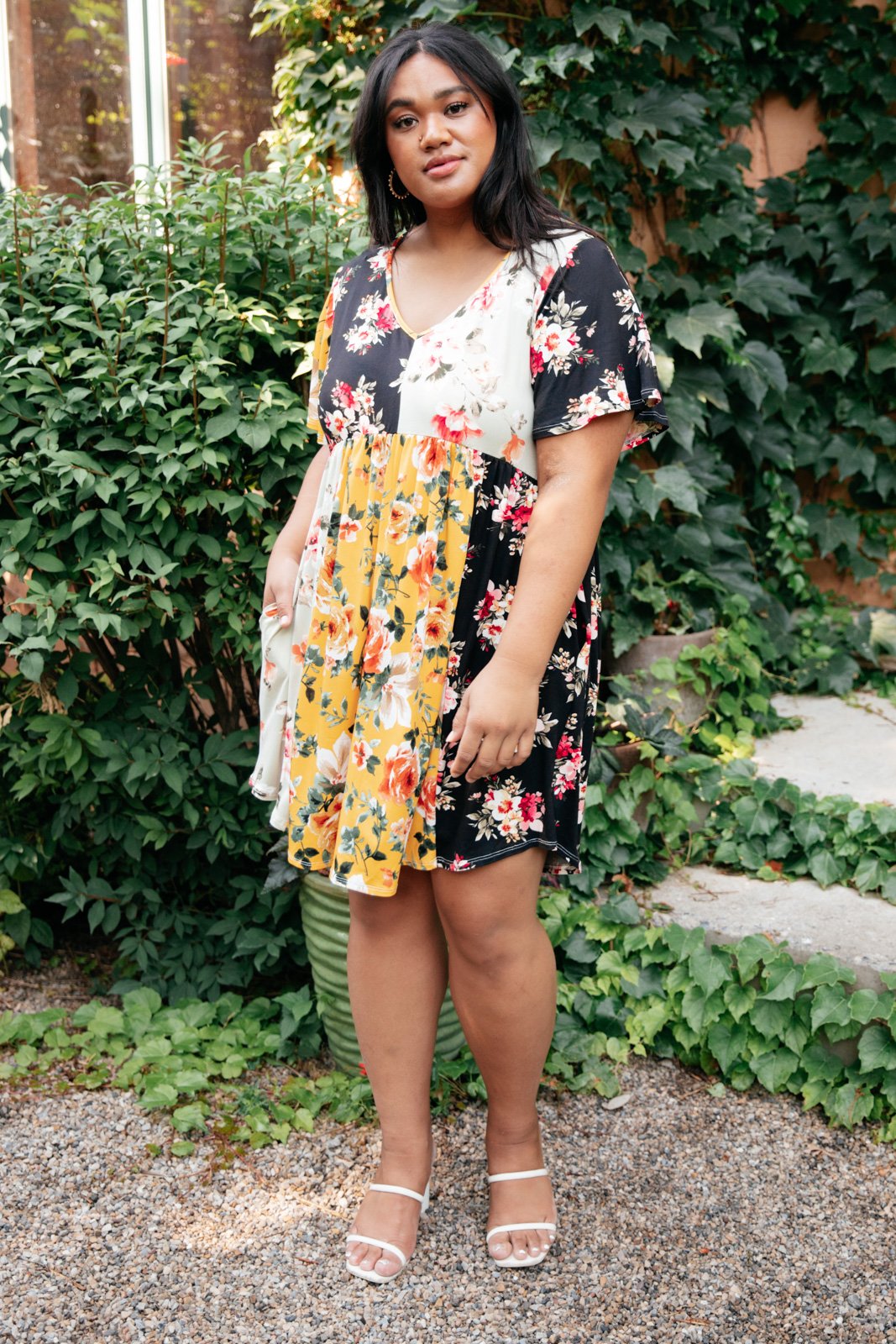 Color Block Blooms Dress