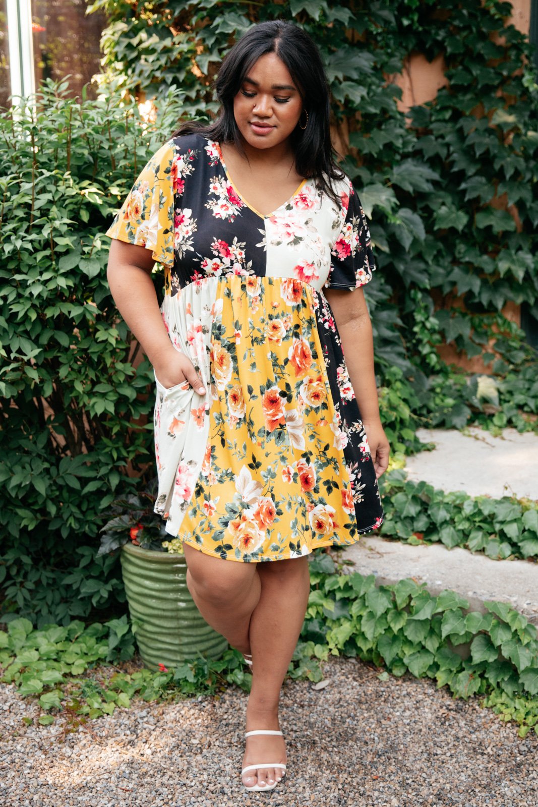 Color Block Blooms Dress
