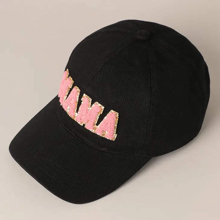 PREORDER: Mama Chenille Letter Patch Baseball Cap in Five Colors