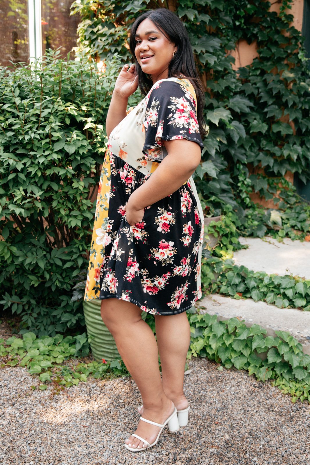 Color Block Blooms Dress