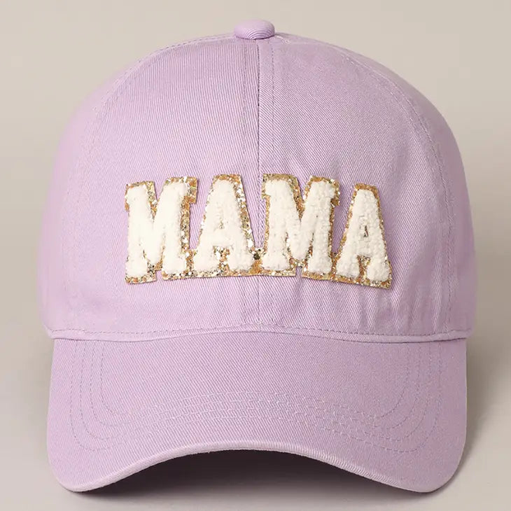 PREORDER: Mama Chenille Letter Patch Baseball Cap in Five Colors