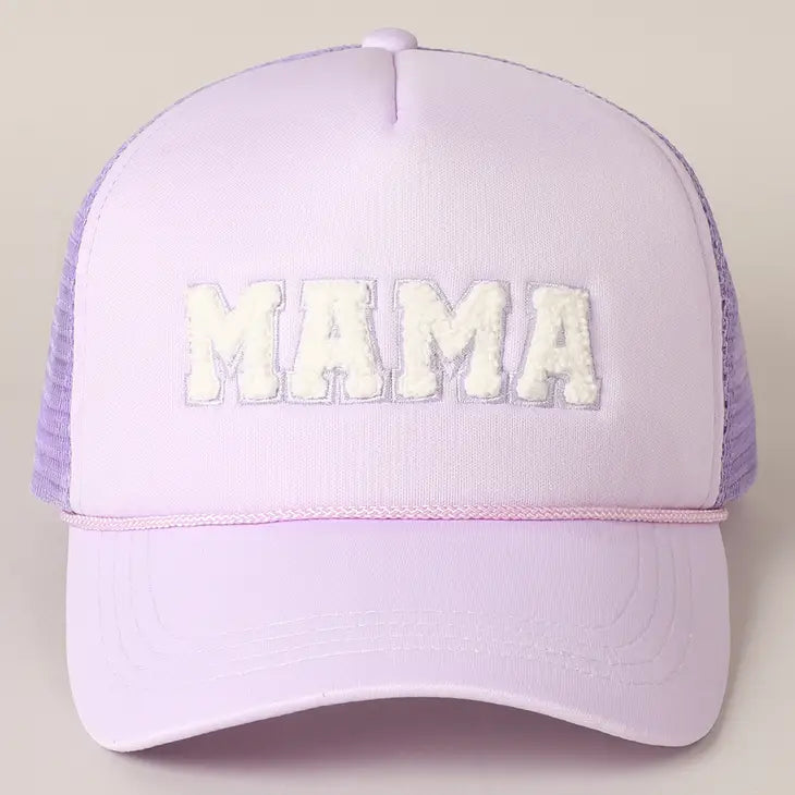 PREORDER: Mama Chenille Letter Patch Trucker Hat in Three Colors