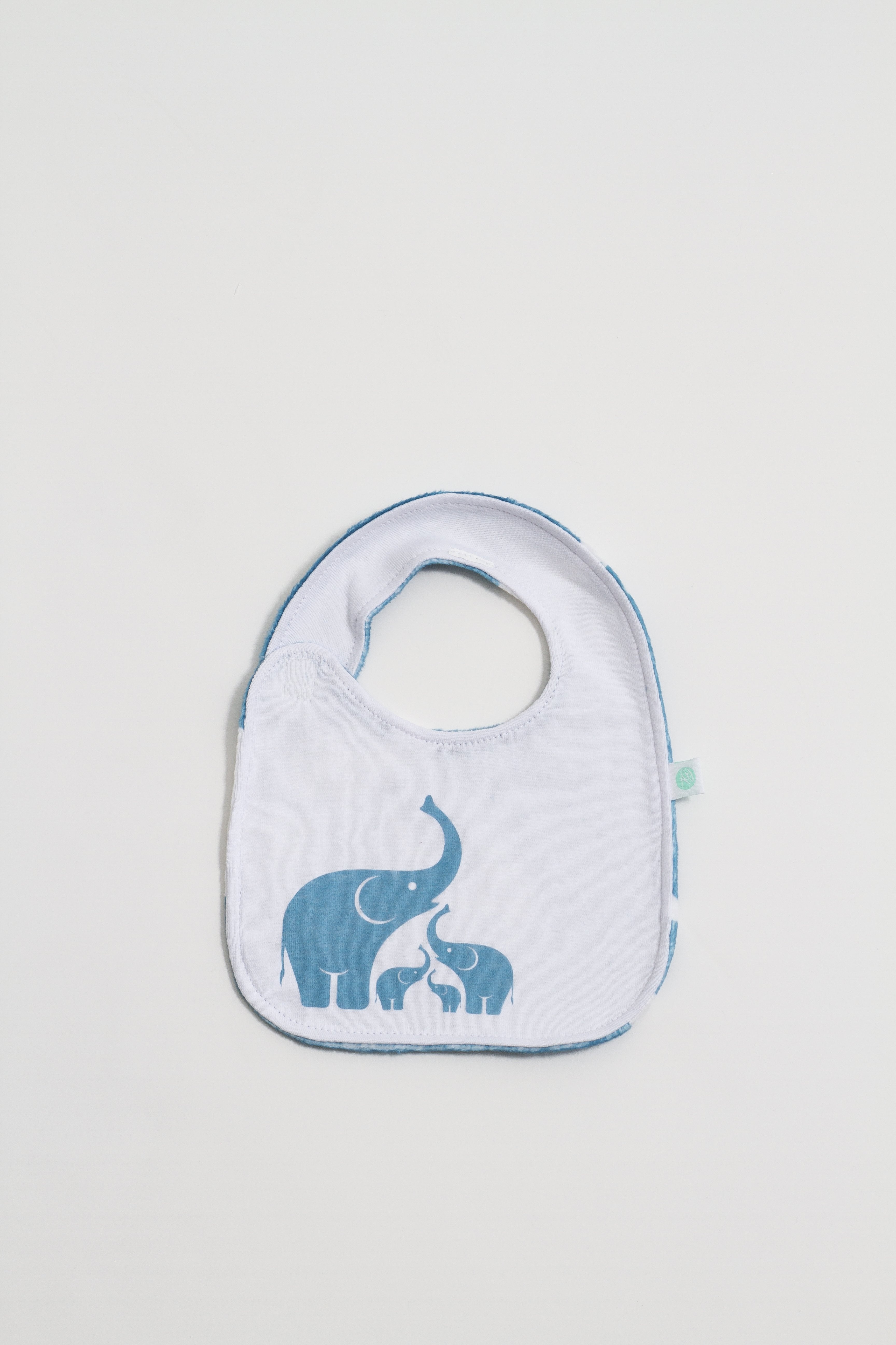 Coastal Blue Elephant Reversible Bib