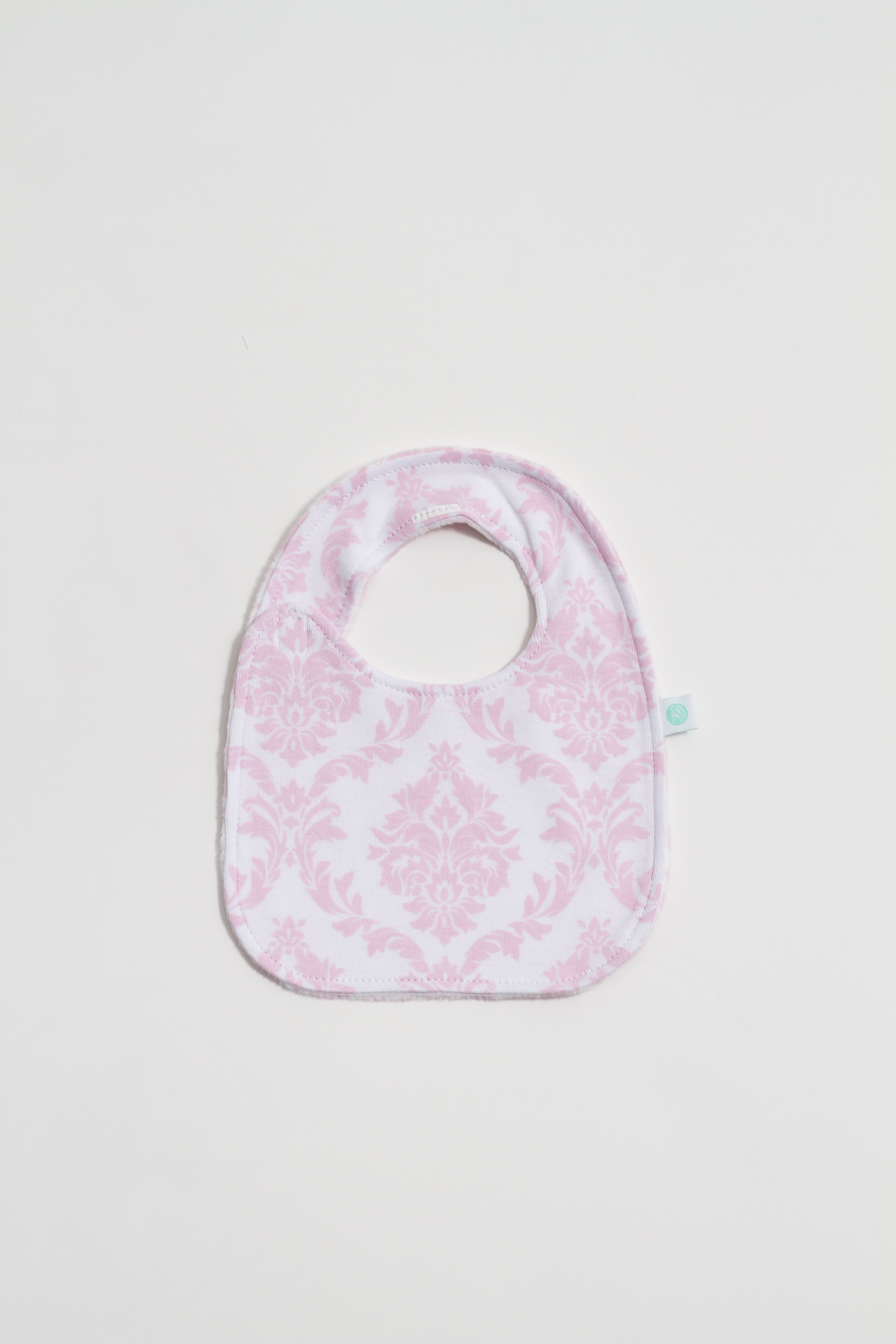 Pearl Pink Damask Reversible Bib