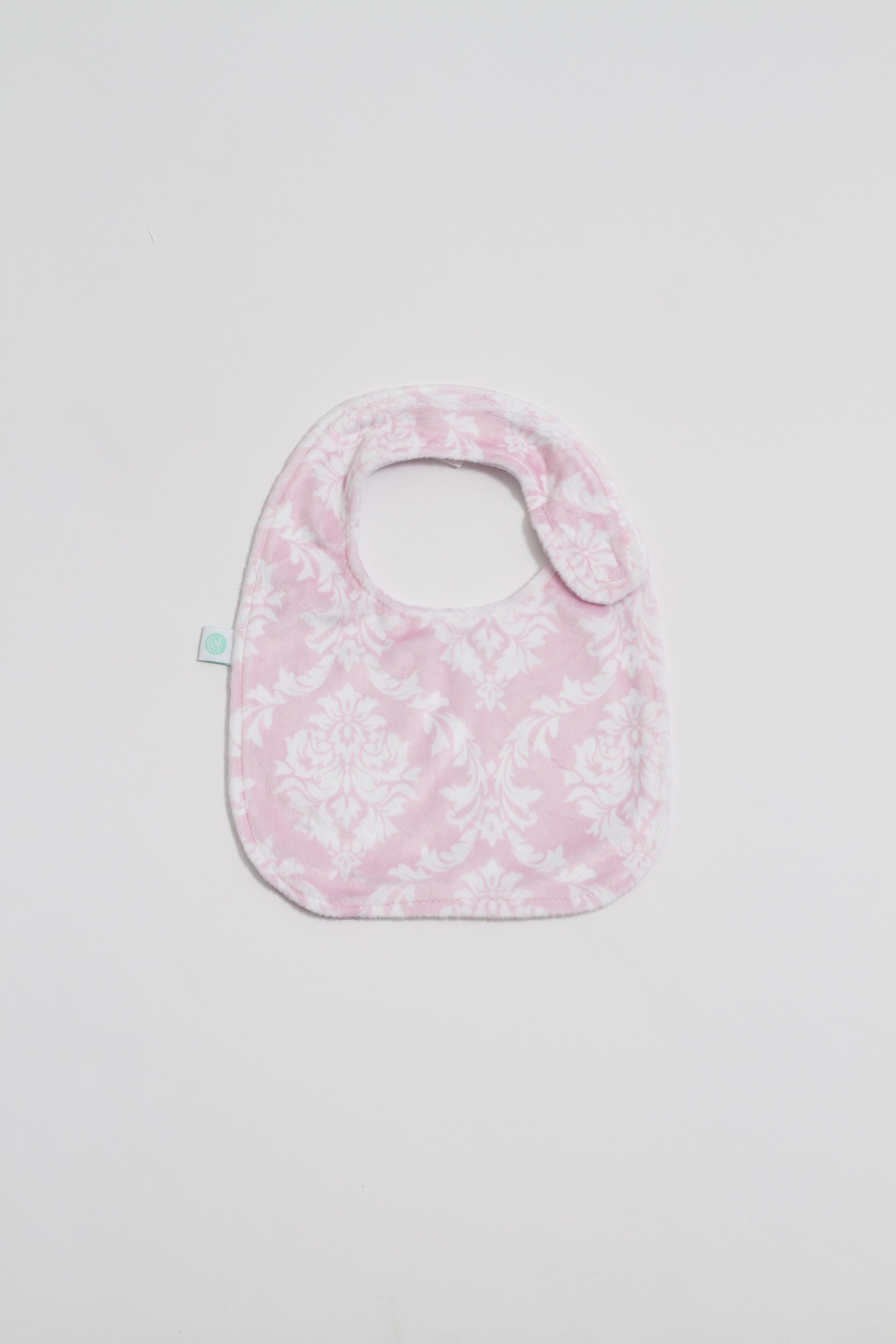 Pearl Pink Damask Reversible Bib