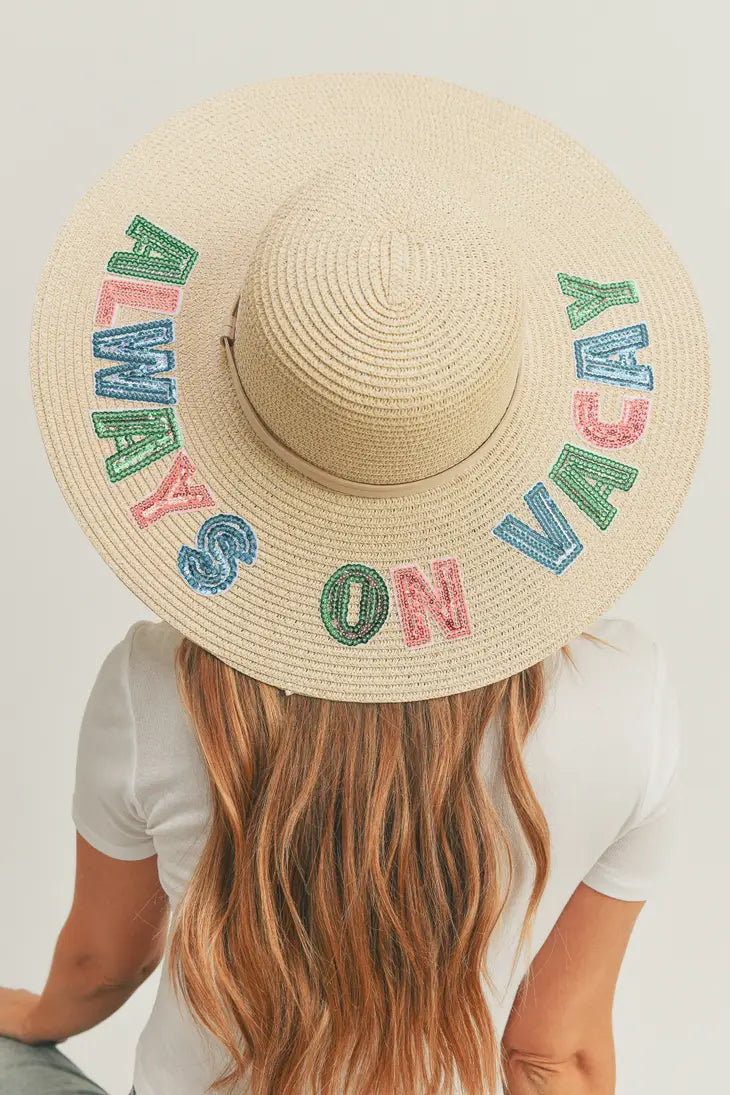 PREORDER: Always On Vacay Sequin Sun Hat
