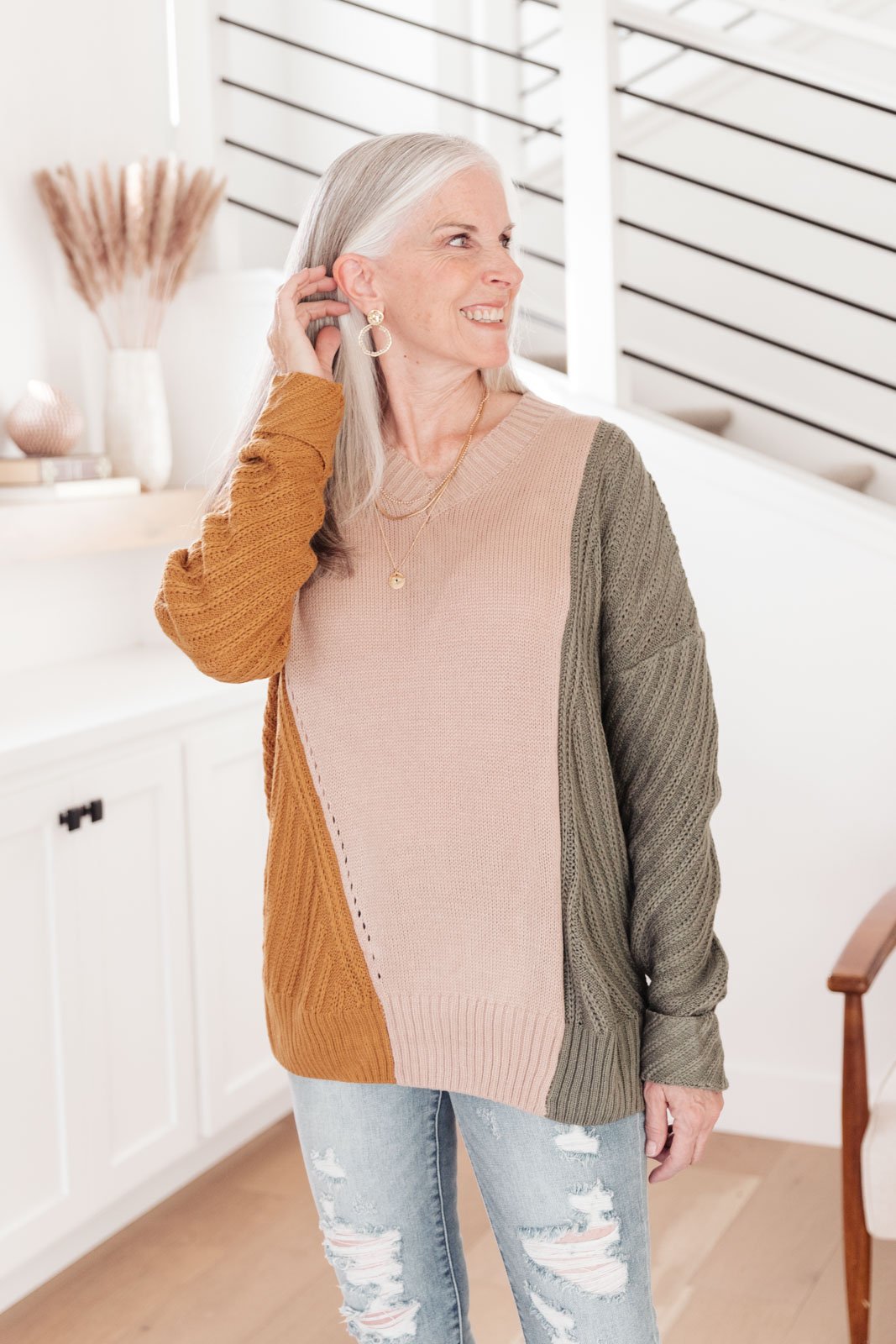 A Sweater With Colors in Taupe