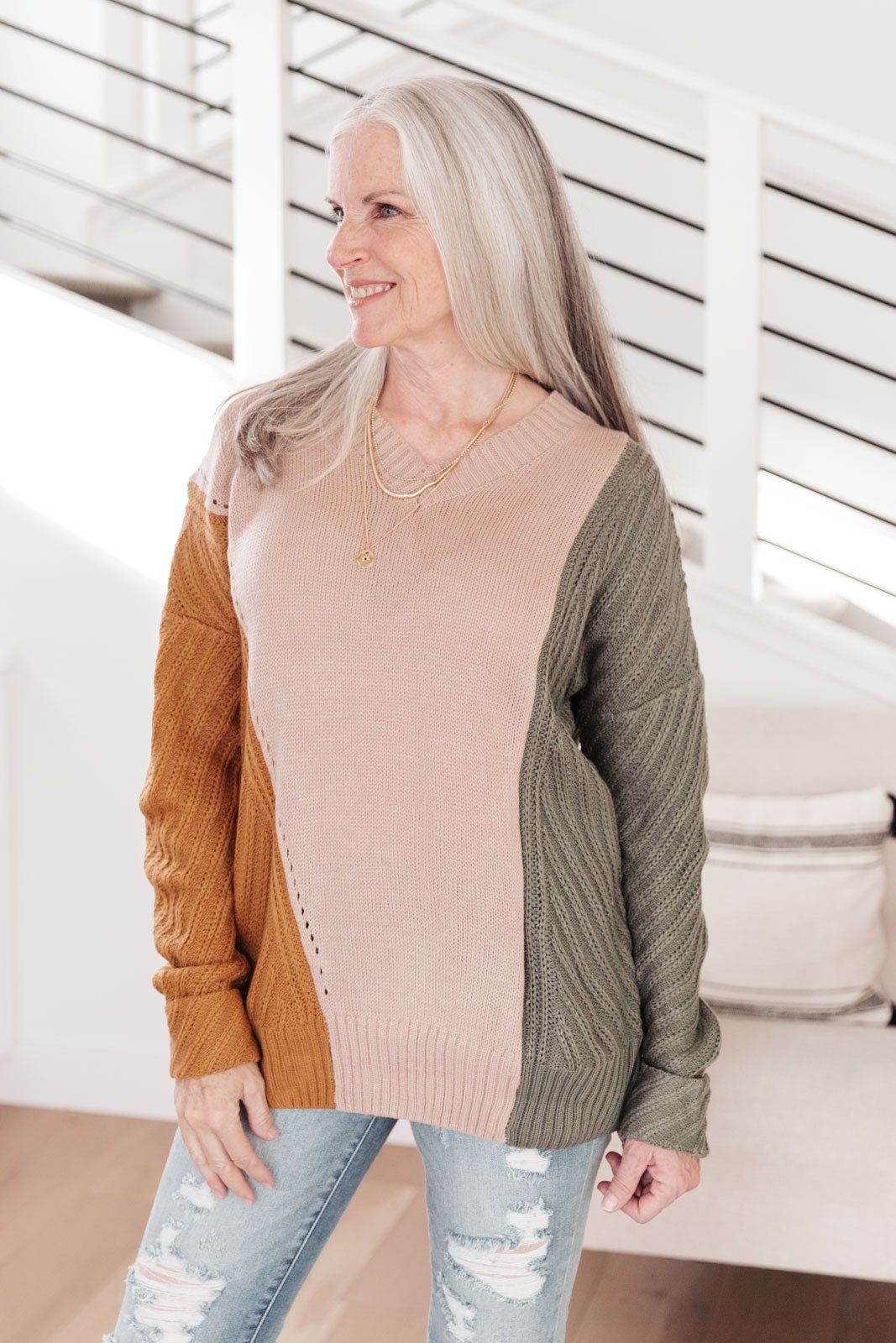 A Sweater With Colors in Taupe