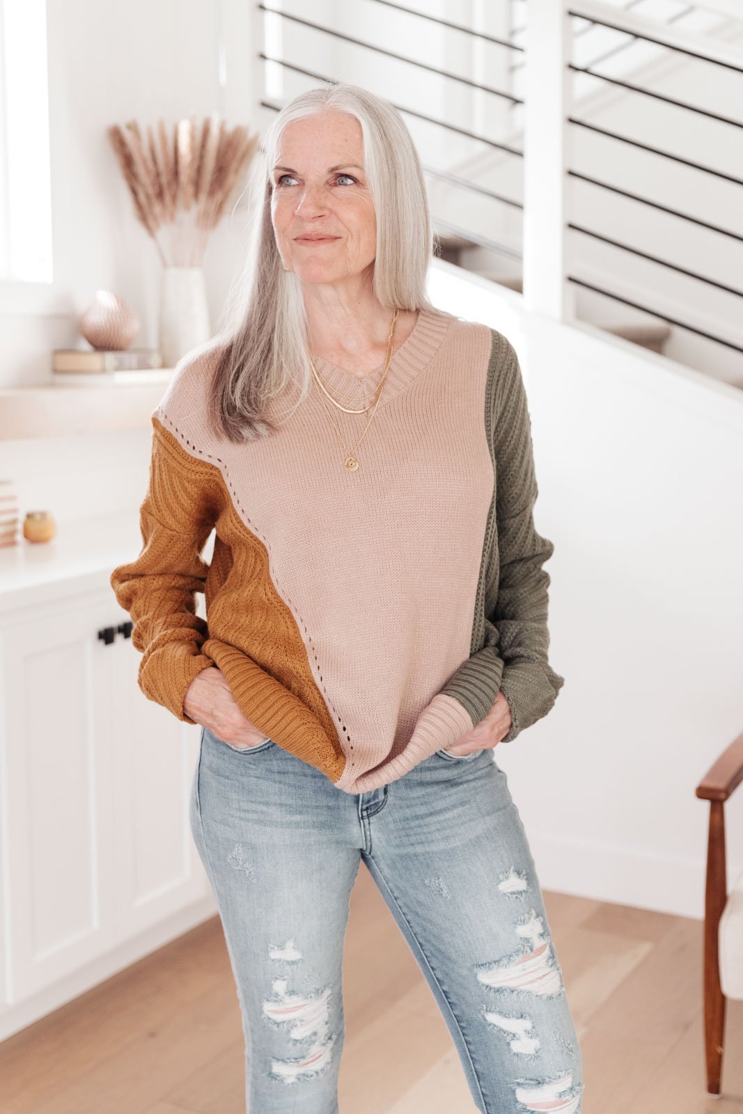 A Sweater With Colors in Taupe