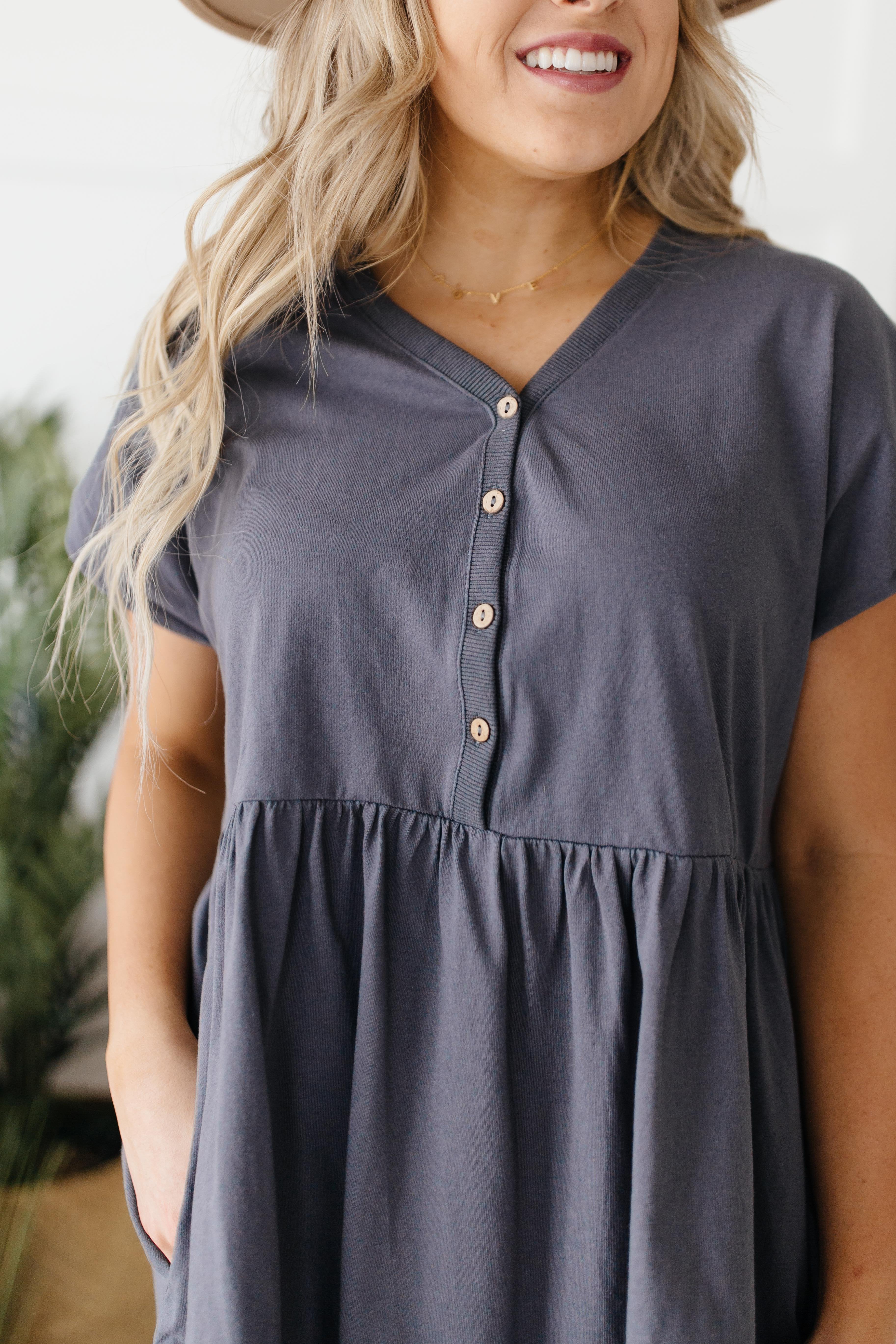 A Wish Your Heart Makes Dress in Charcoal