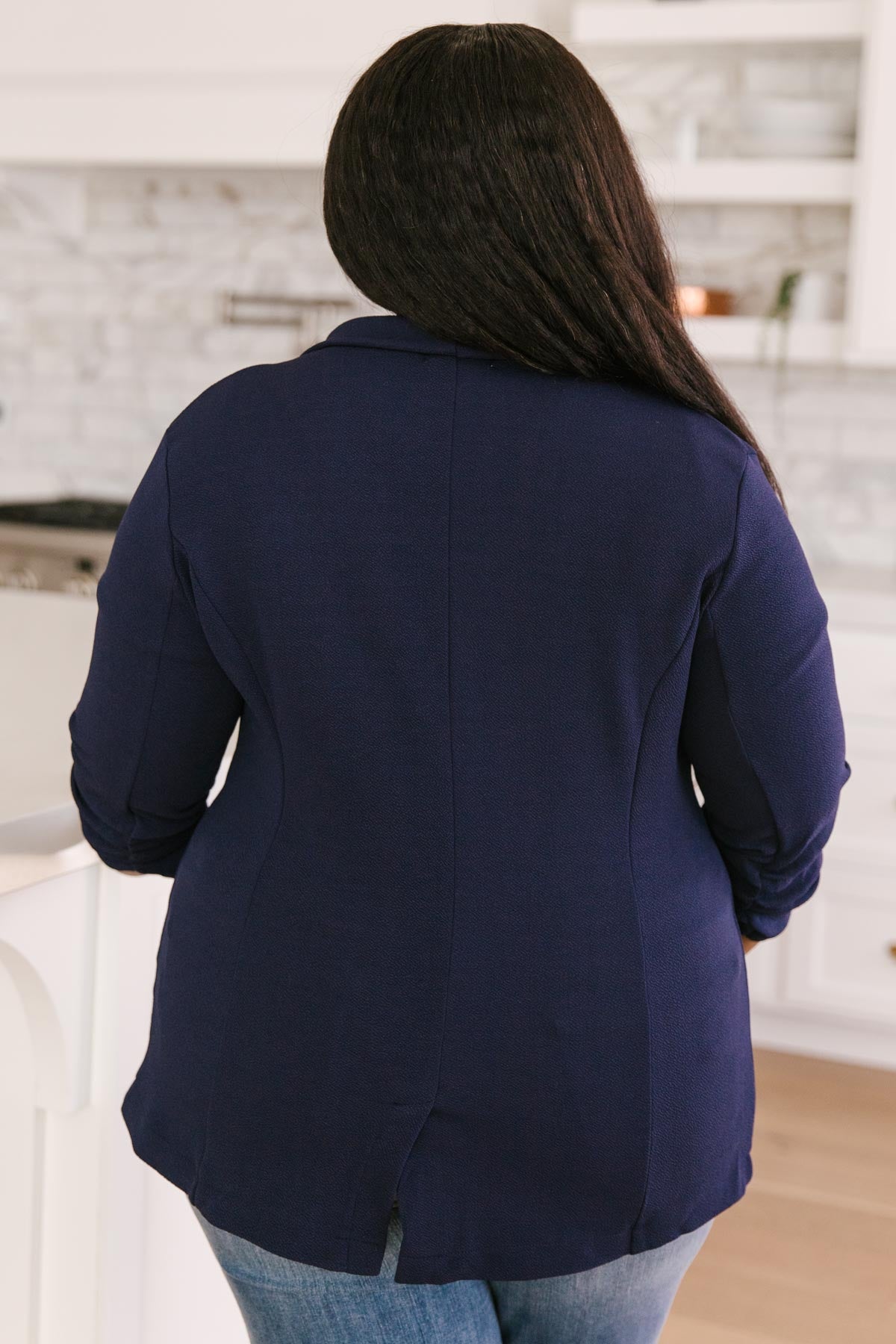 Acting Like A Lady Blazer in Navy