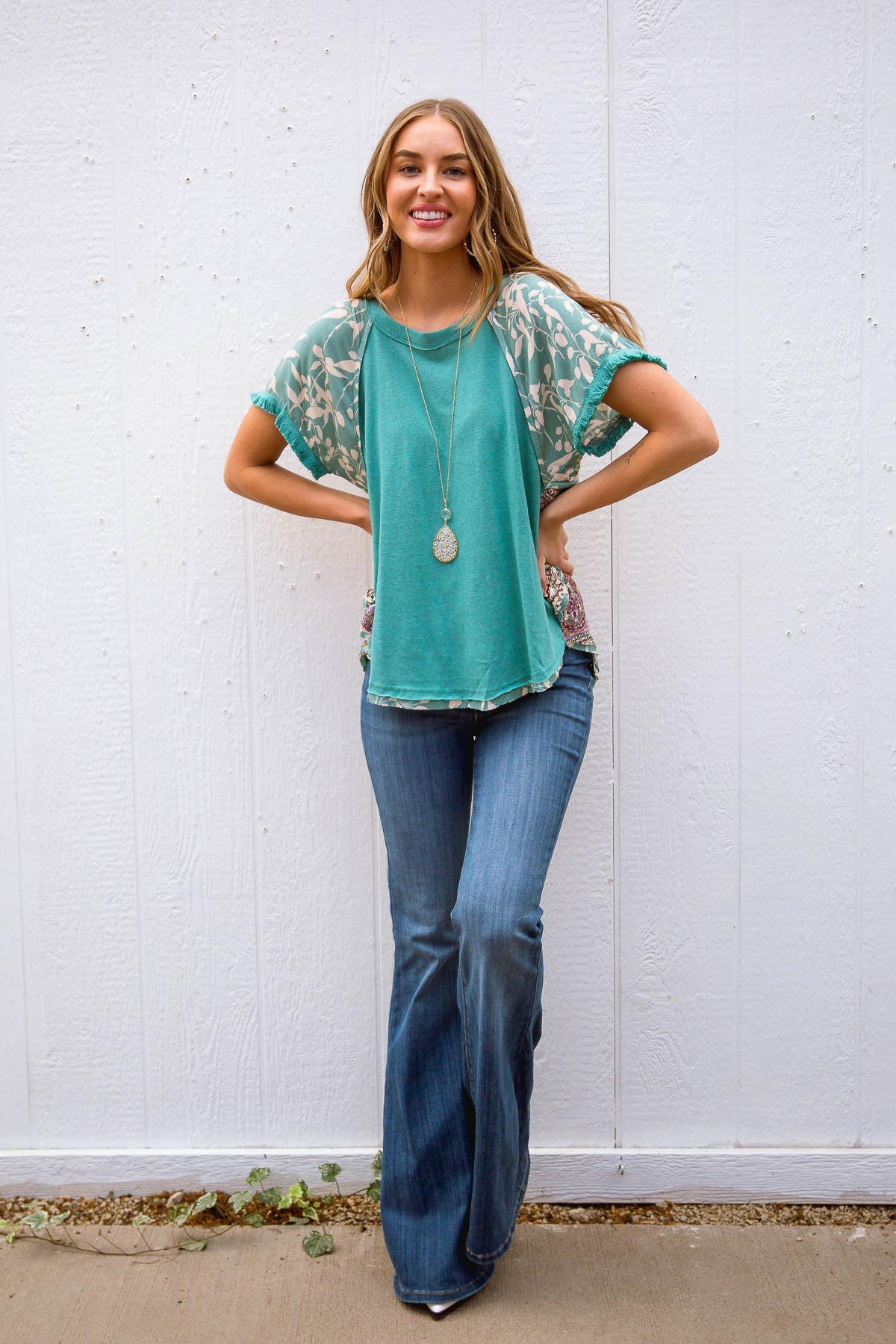 Allegra Top in Emerald
