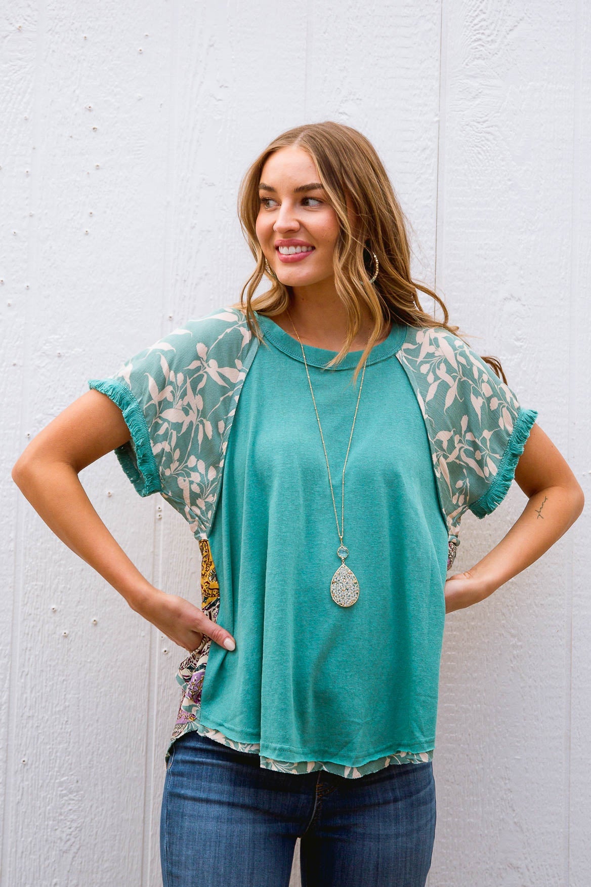 Allegra Top in Emerald