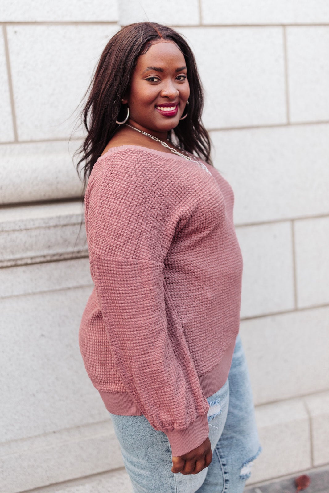 Along the Way Top in Mauve