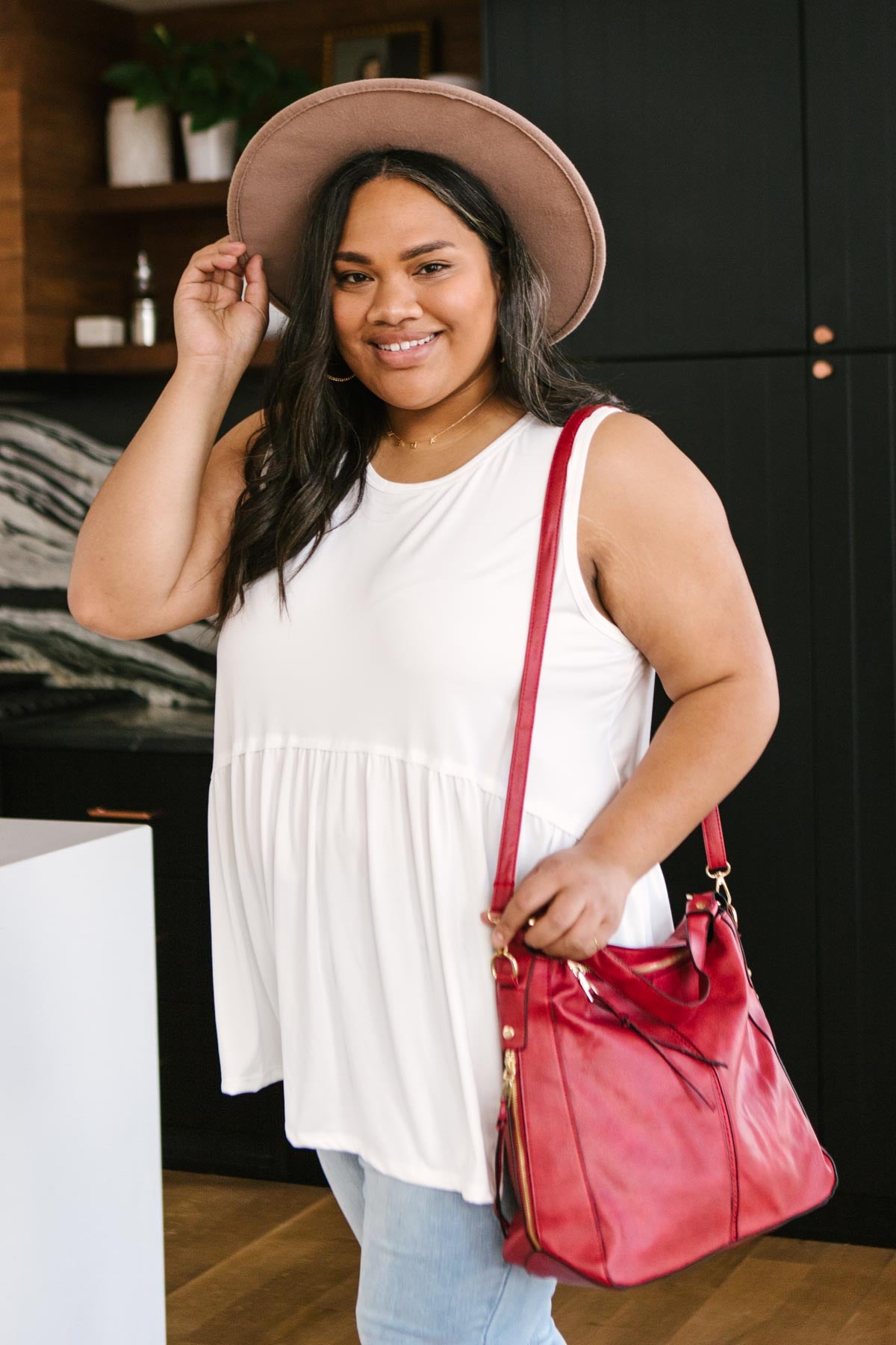 Basic Babydoll Tank In Ivory