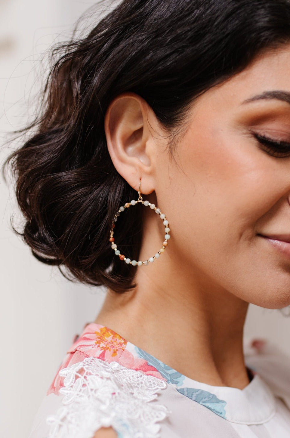 Beaded Rainbow Hoops