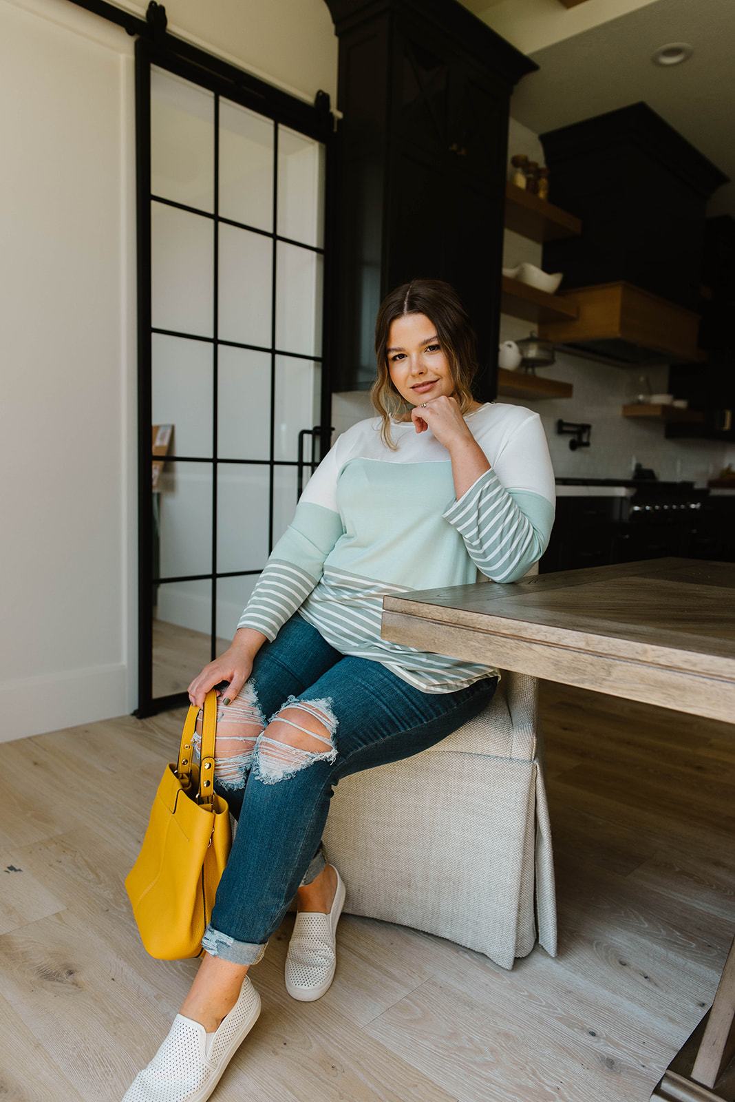 Block Talk Top In Sage