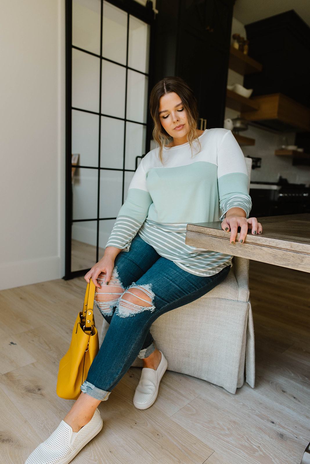 Block Talk Top In Sage