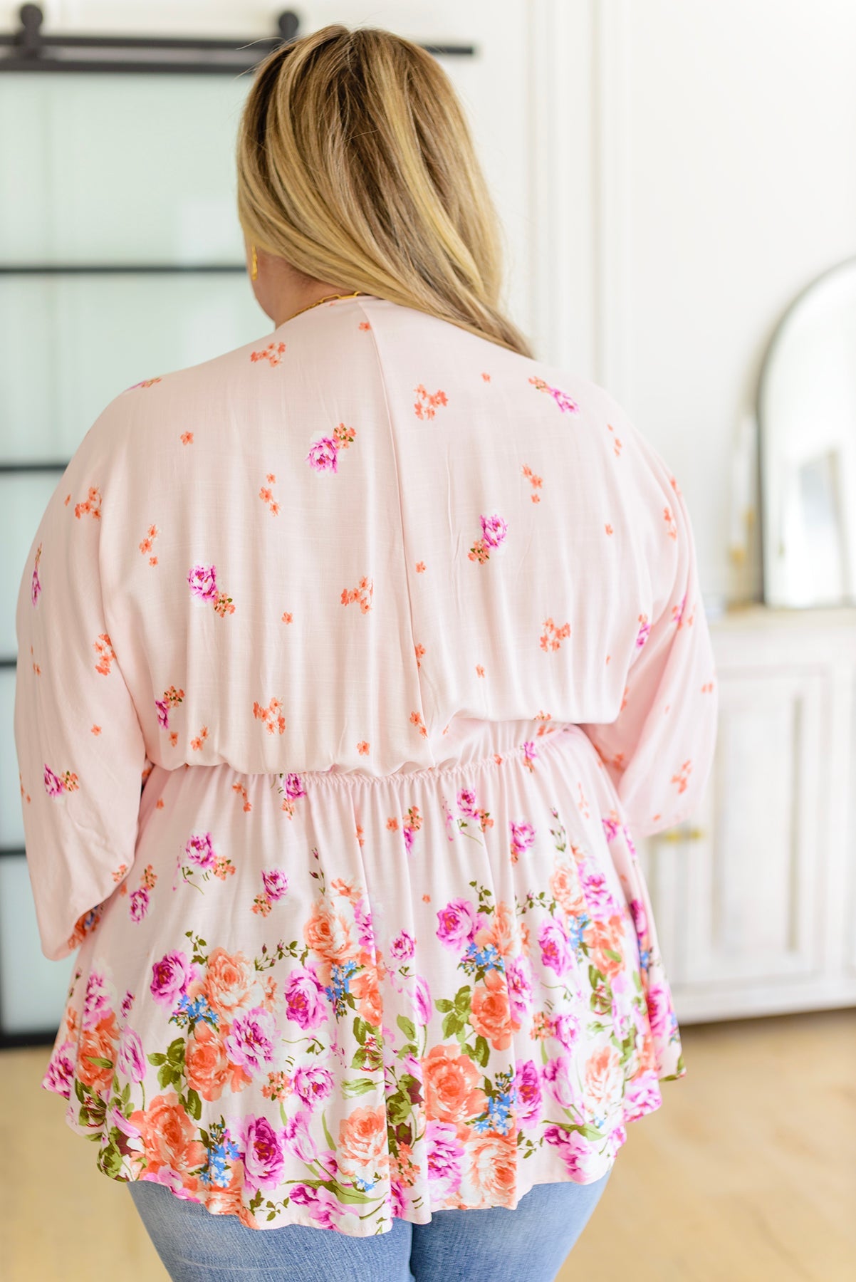 Bouquet a Day Floral Peplum Top