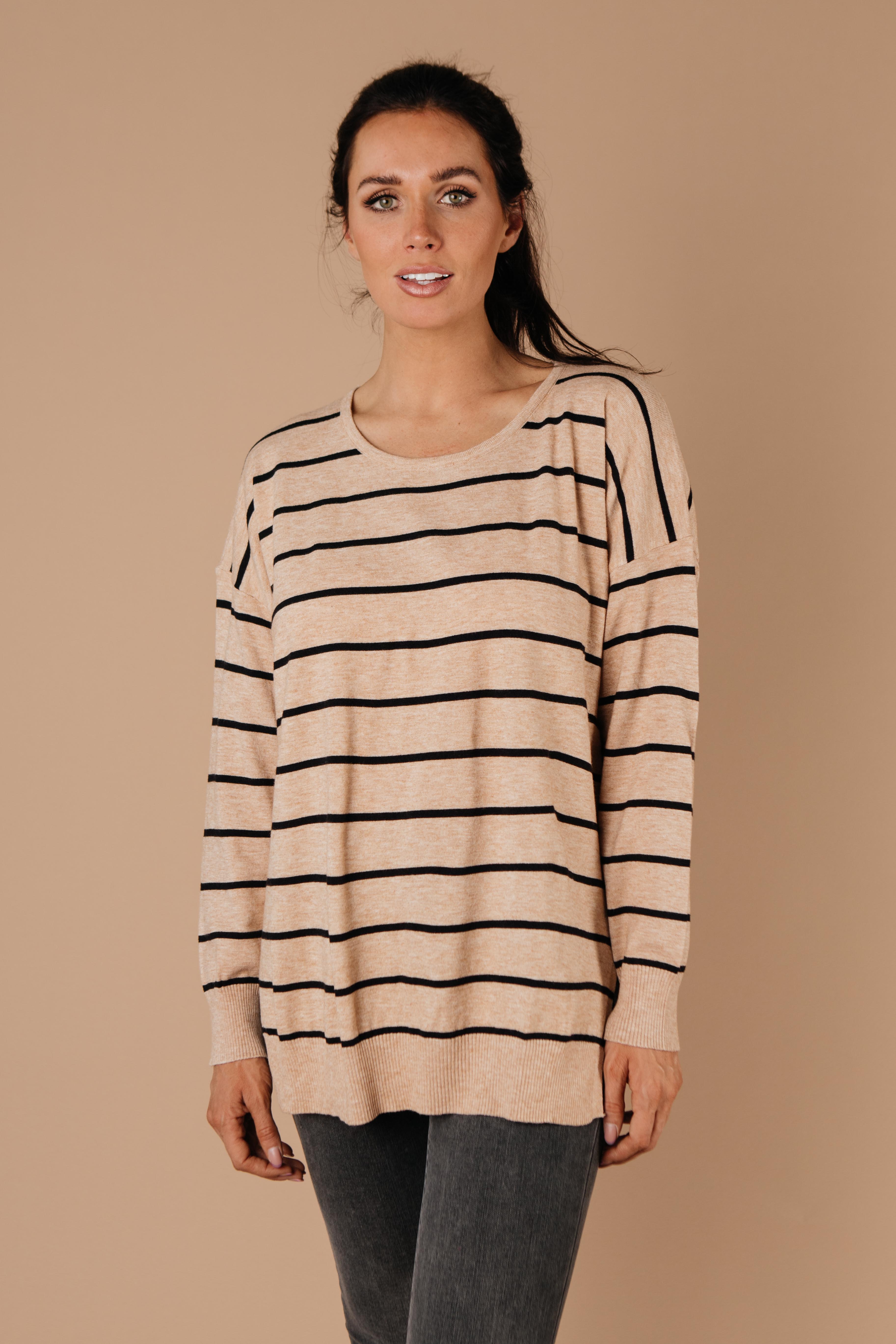 Brand New Attitude Striped Sweater Top