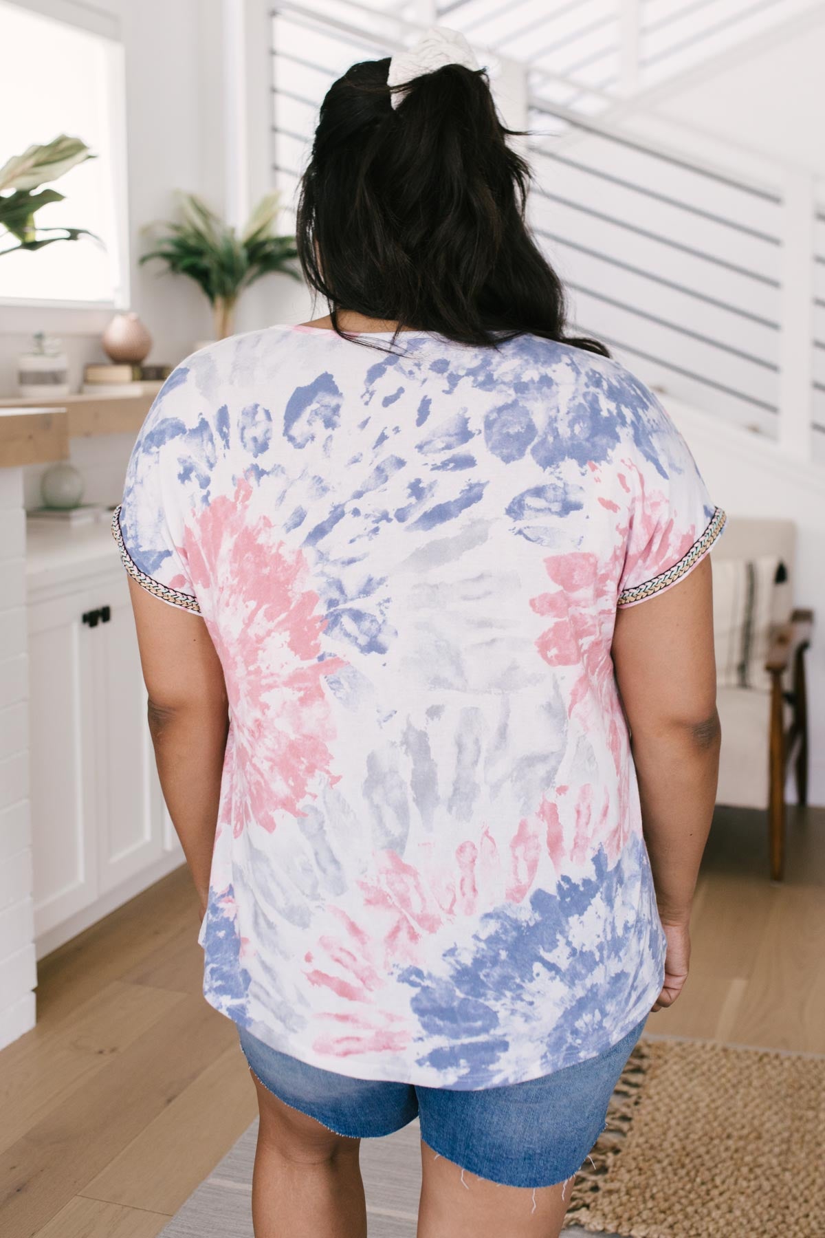 Burst Of Color Top In Baby Blue