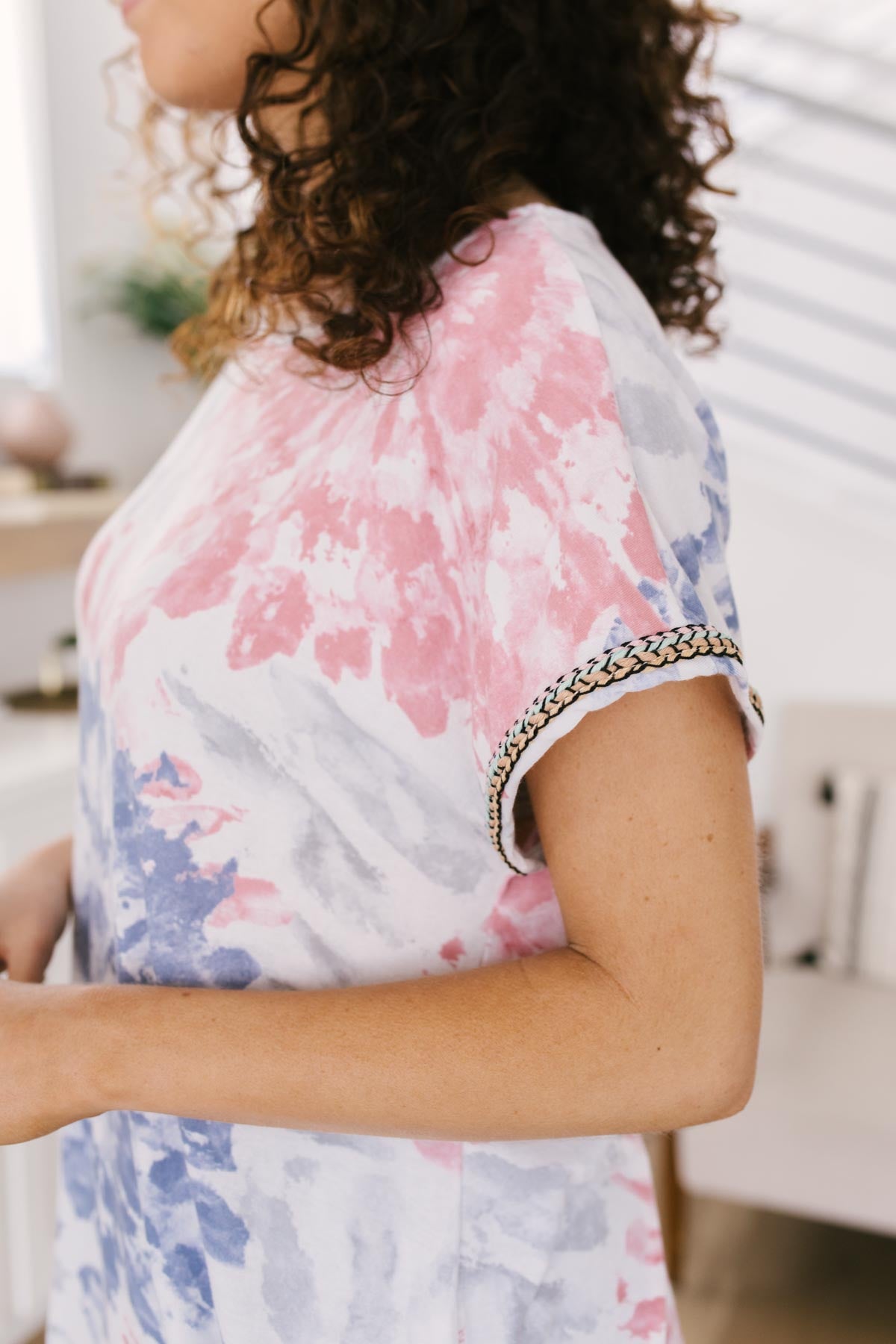 Burst Of Color Top In Baby Blue