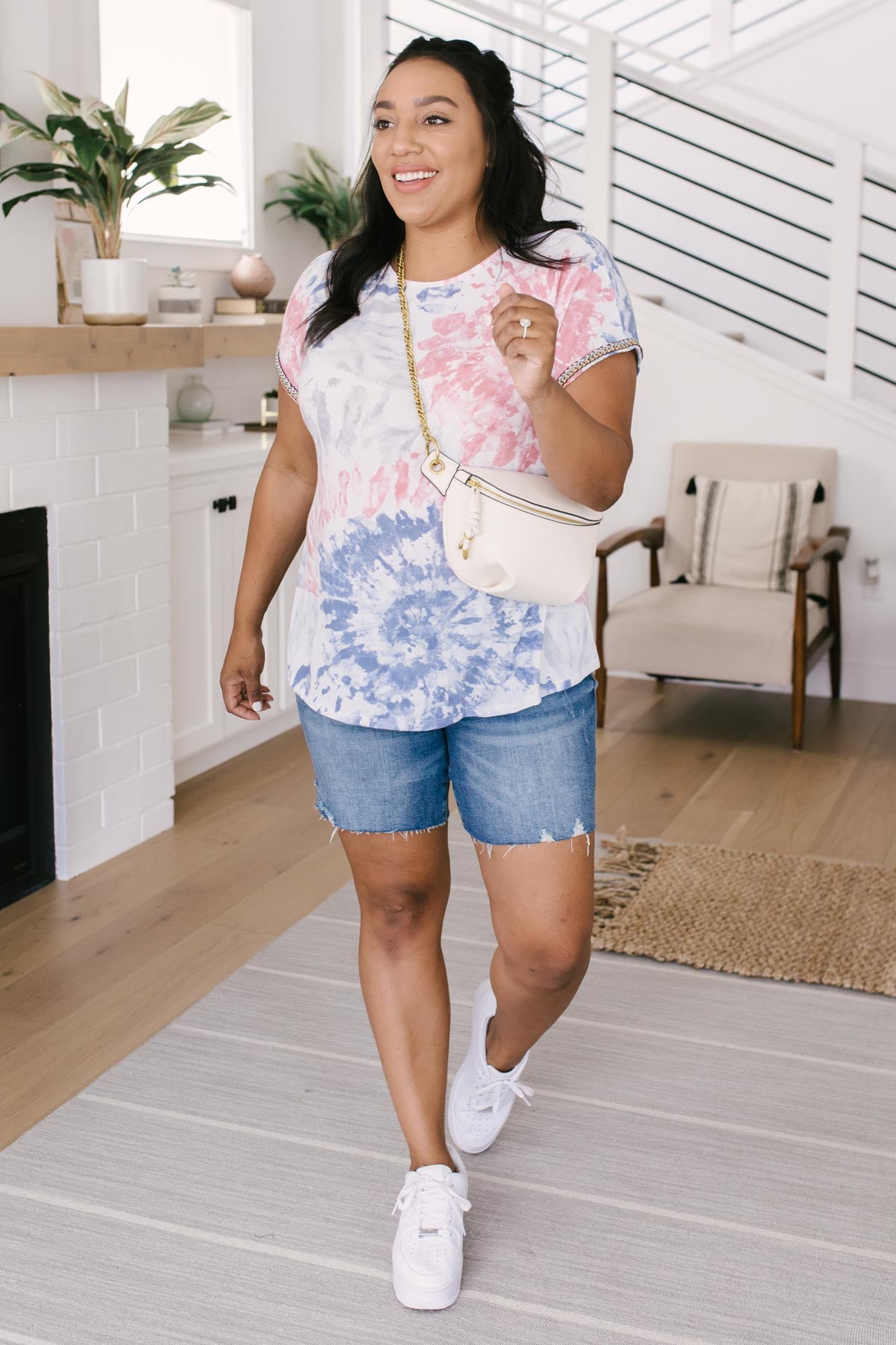 Burst Of Color Top In Baby Blue