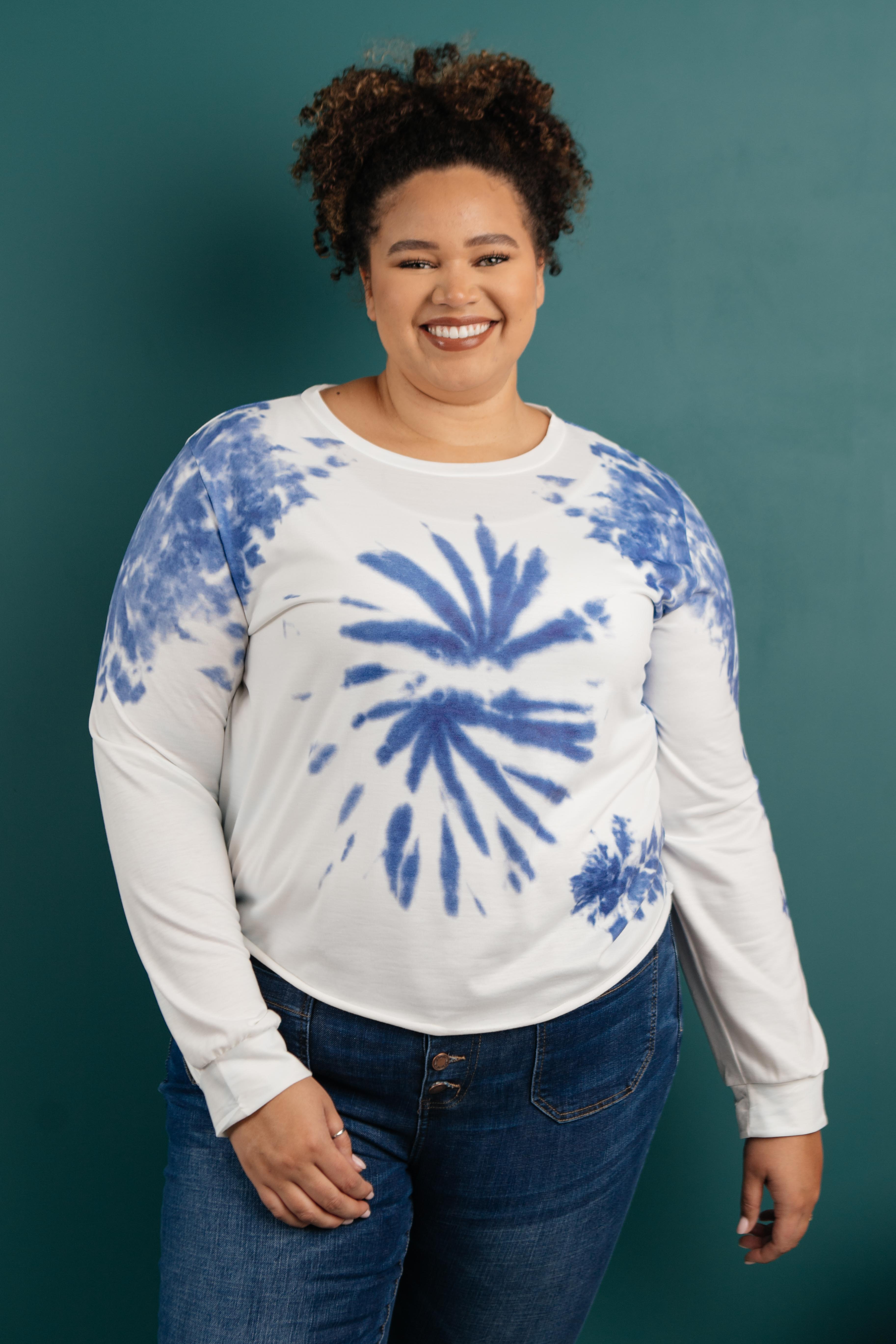 Bursts Of Blue Pullover