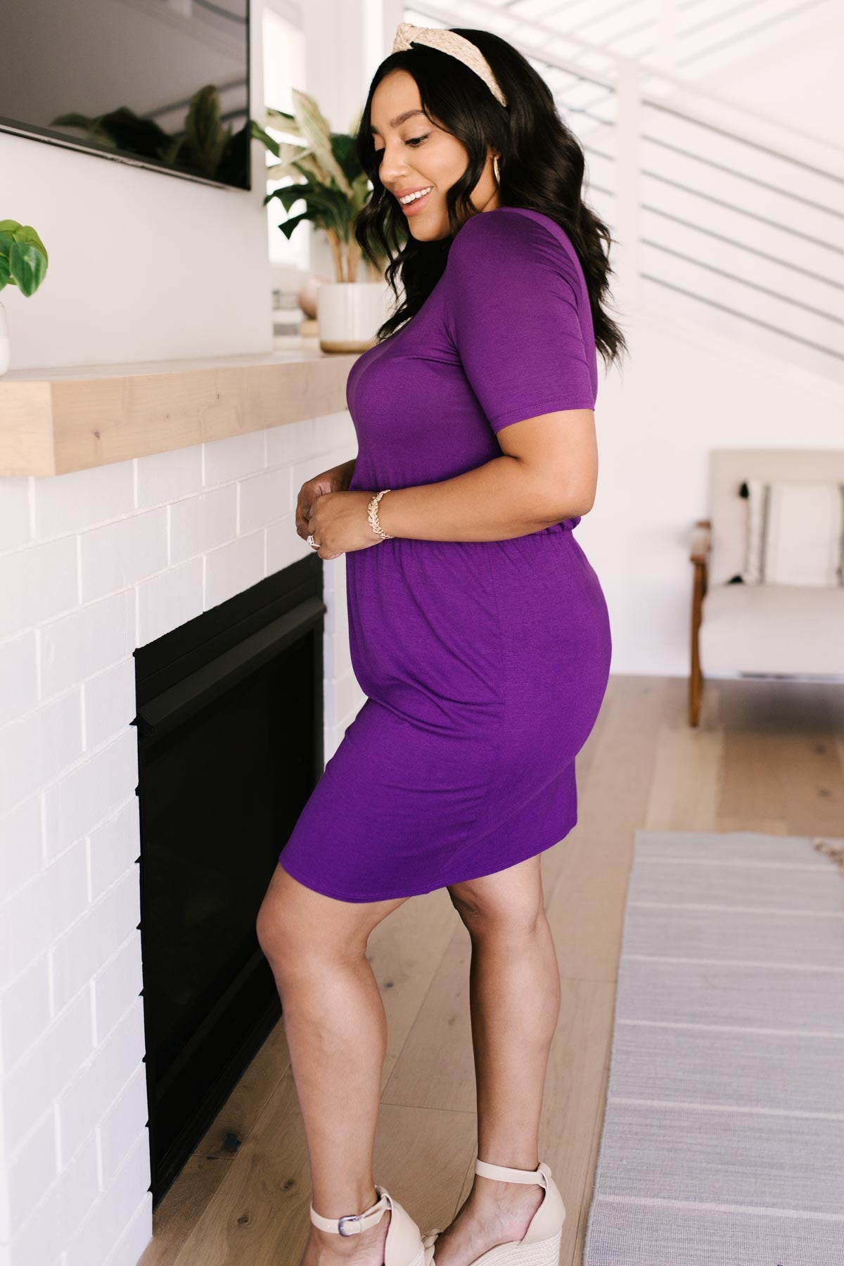 Cute Comfort Dress In Purple