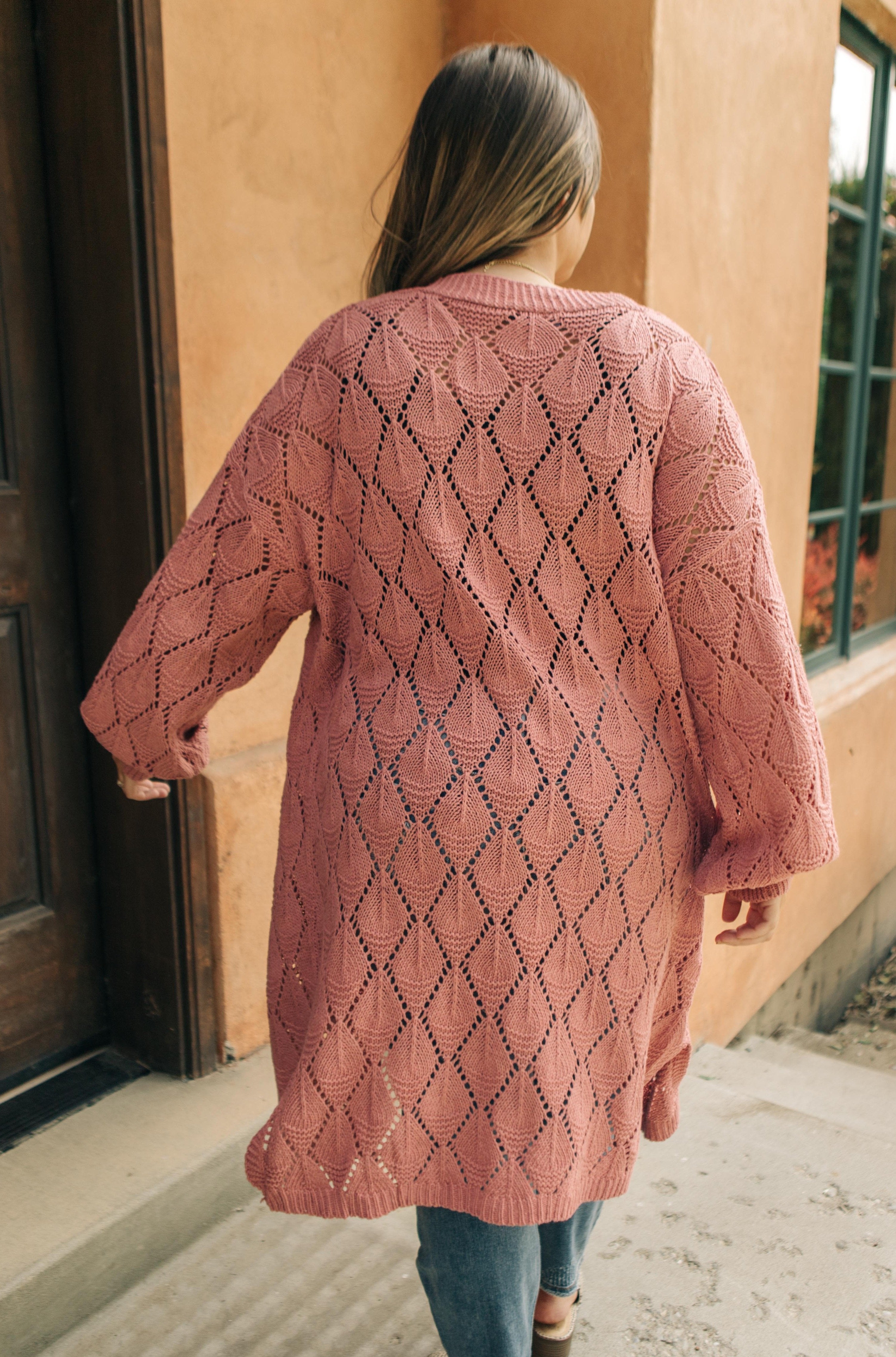 Choose Me Chunky Cardigan in Rose