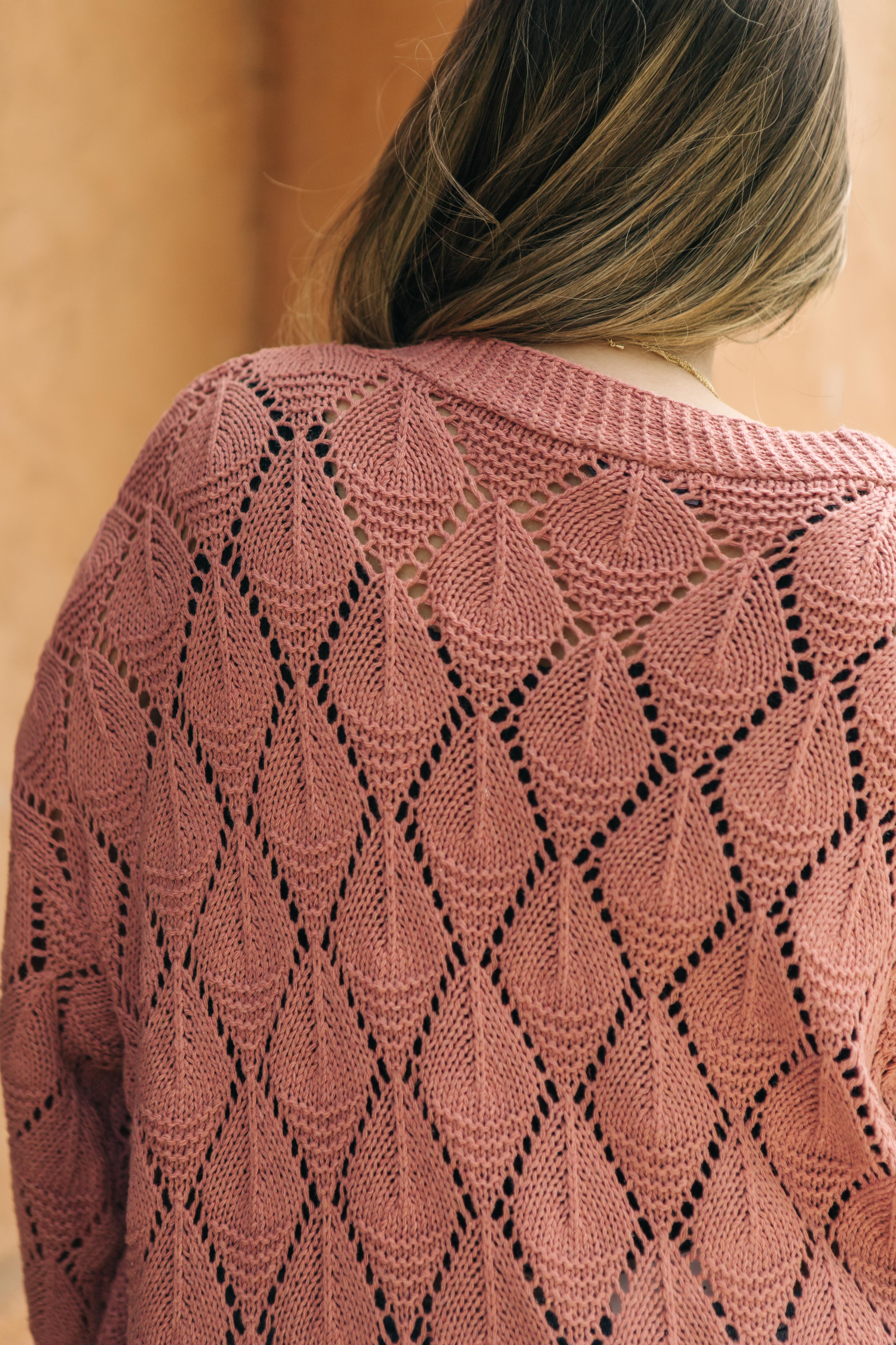 Choose Me Chunky Cardigan in Rose