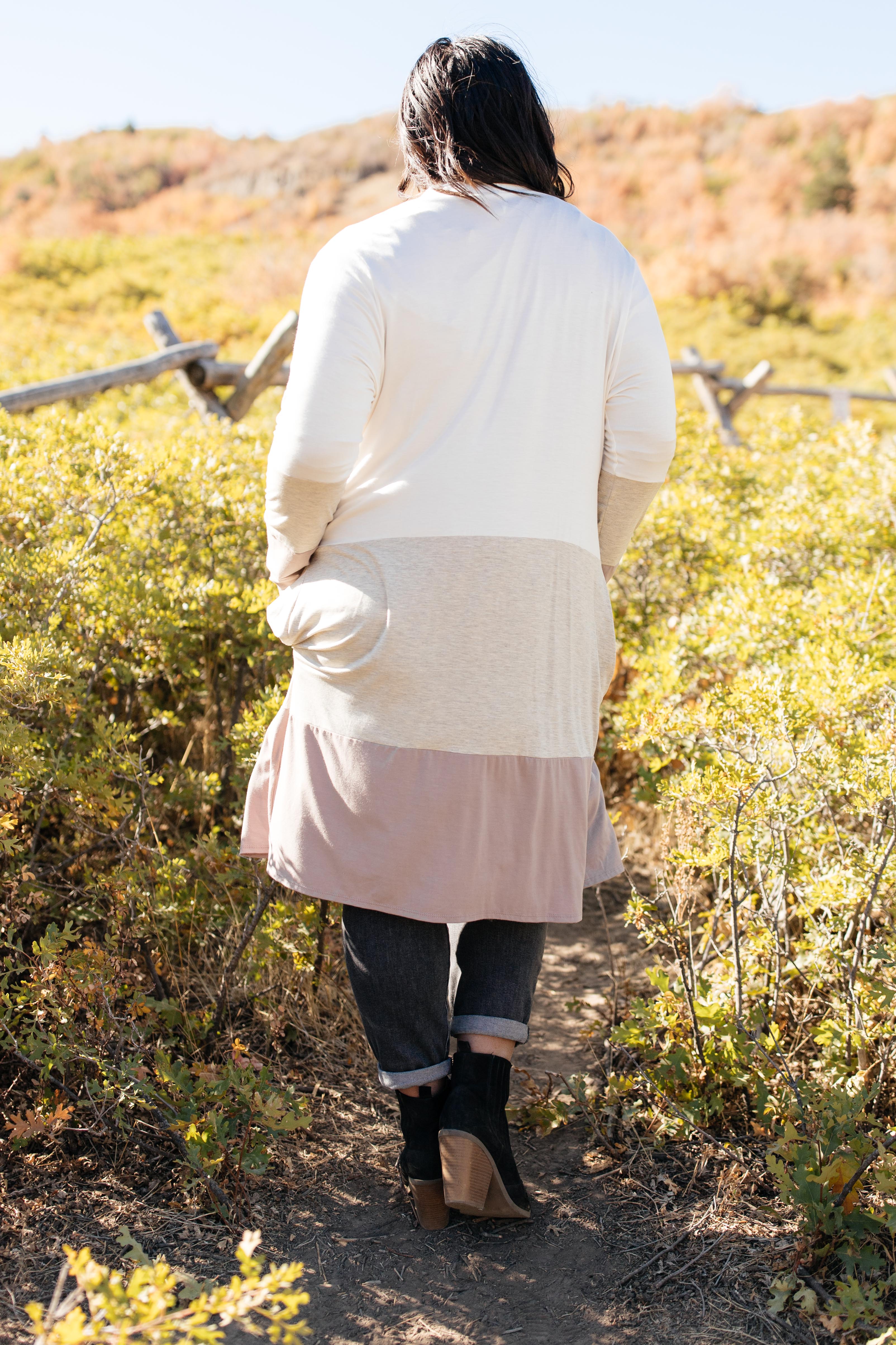 Clarissa Striped Cardigan in Mocha