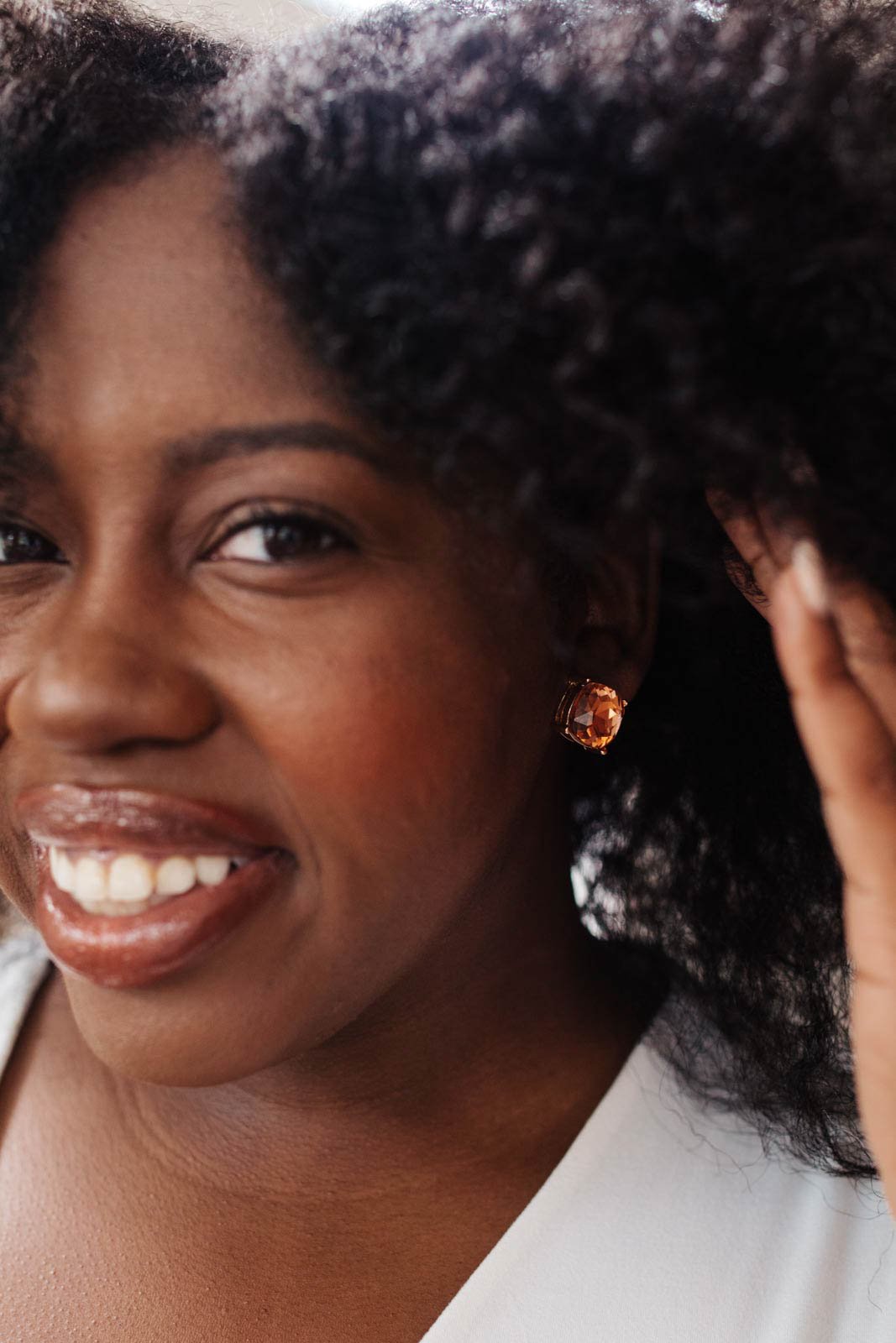 Crystal Studs in Coral