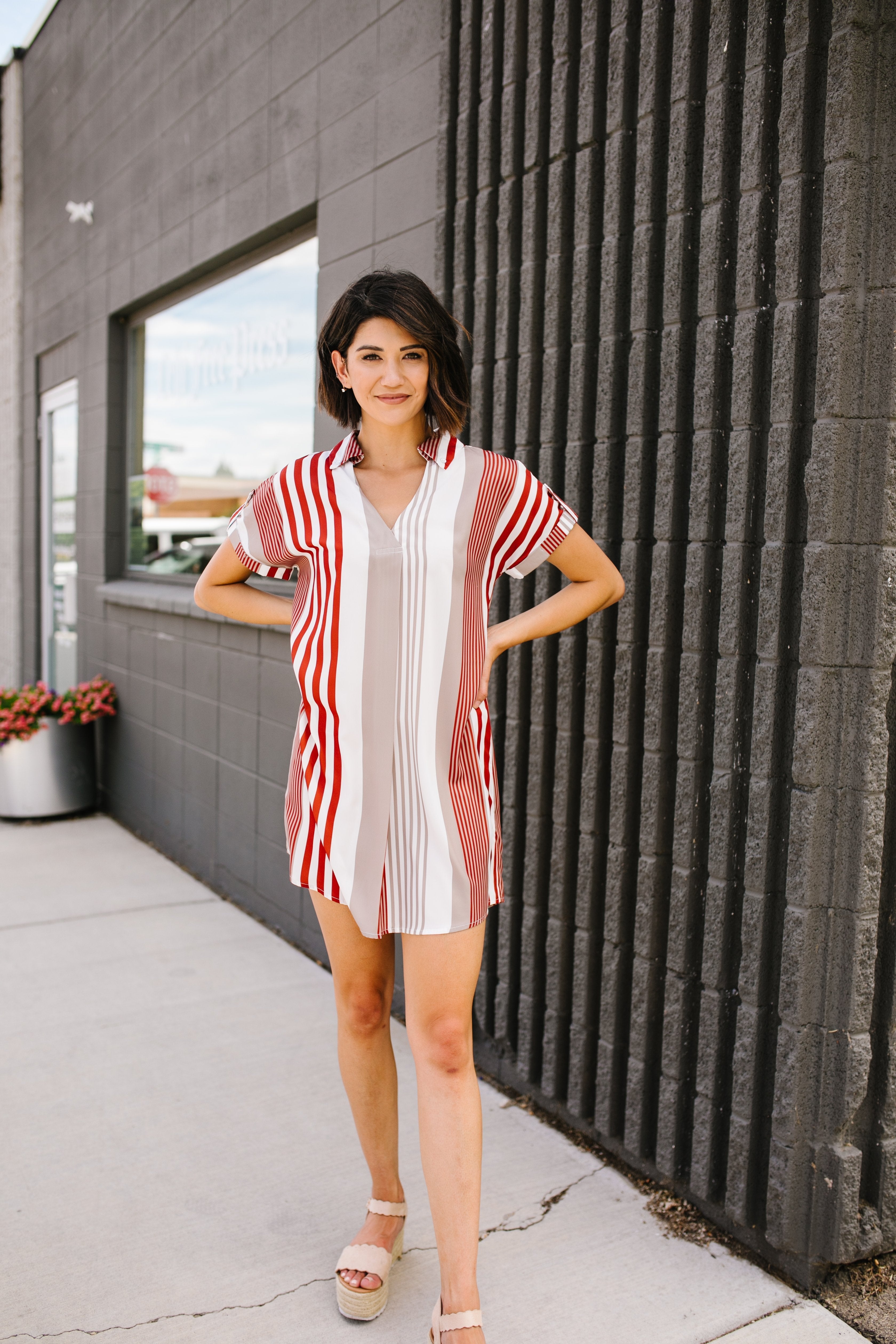 Fallin' For Stripes Shirt Dress