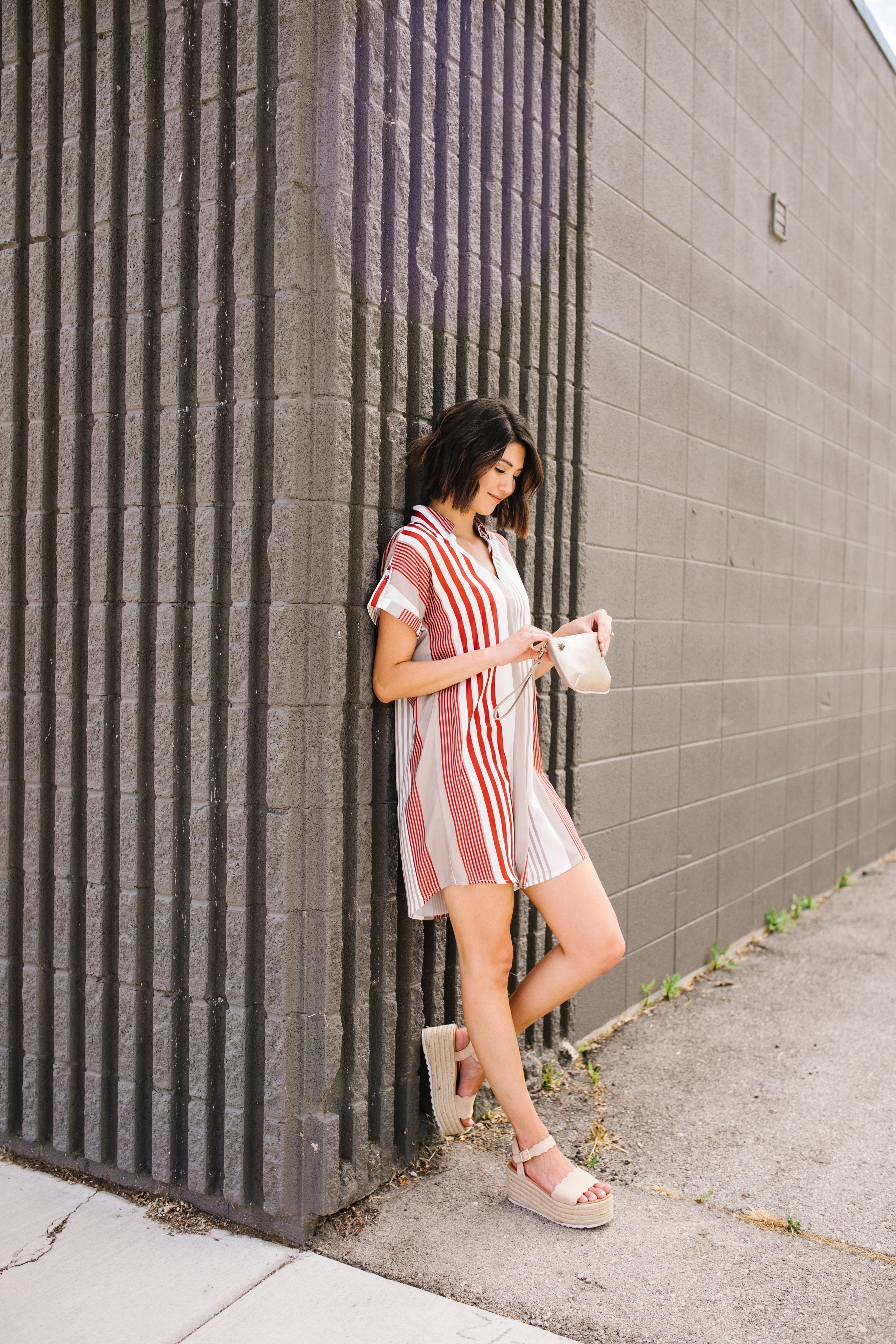 Fallin' For Stripes Shirt Dress