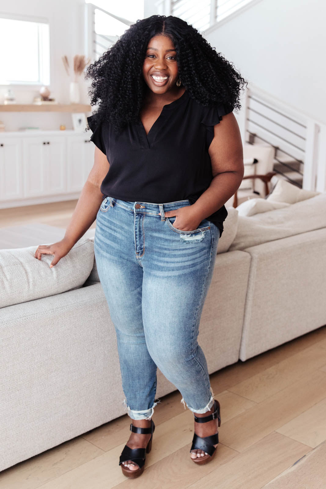 Fantastic Ruffle Sleeve in Black