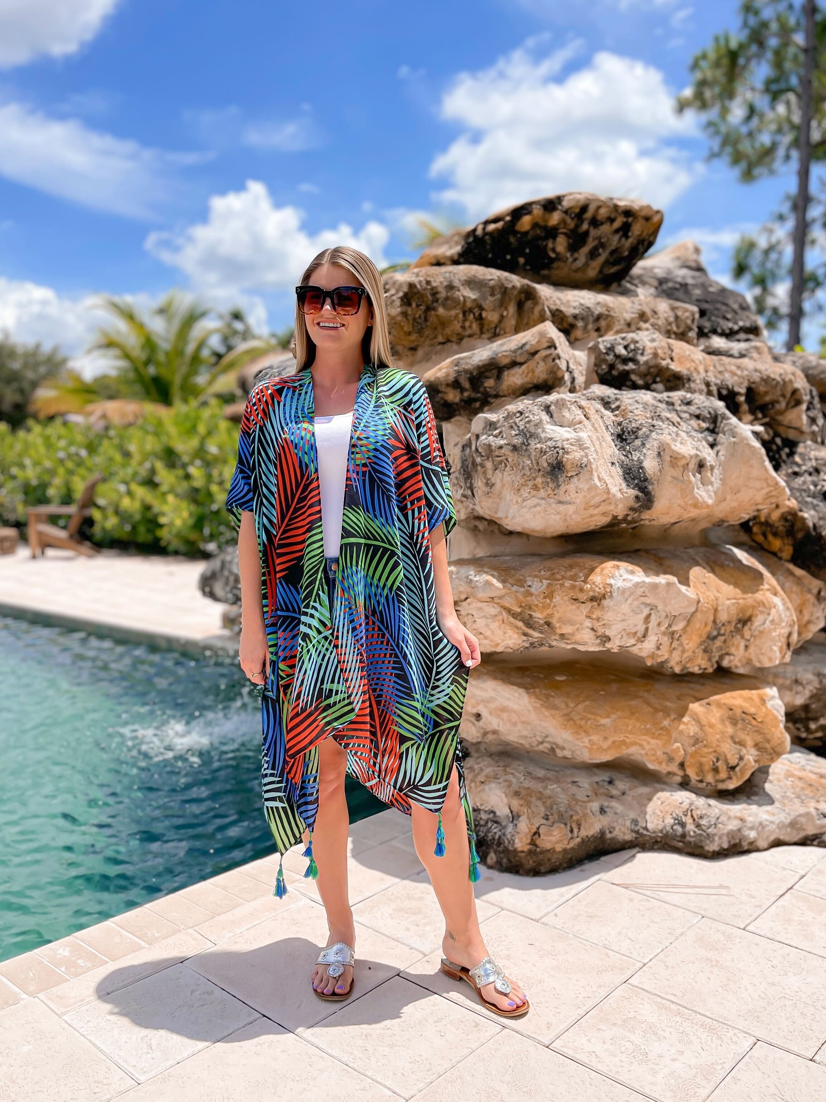 PREORDER: Palm Leaf Print Kimono in Three Colors