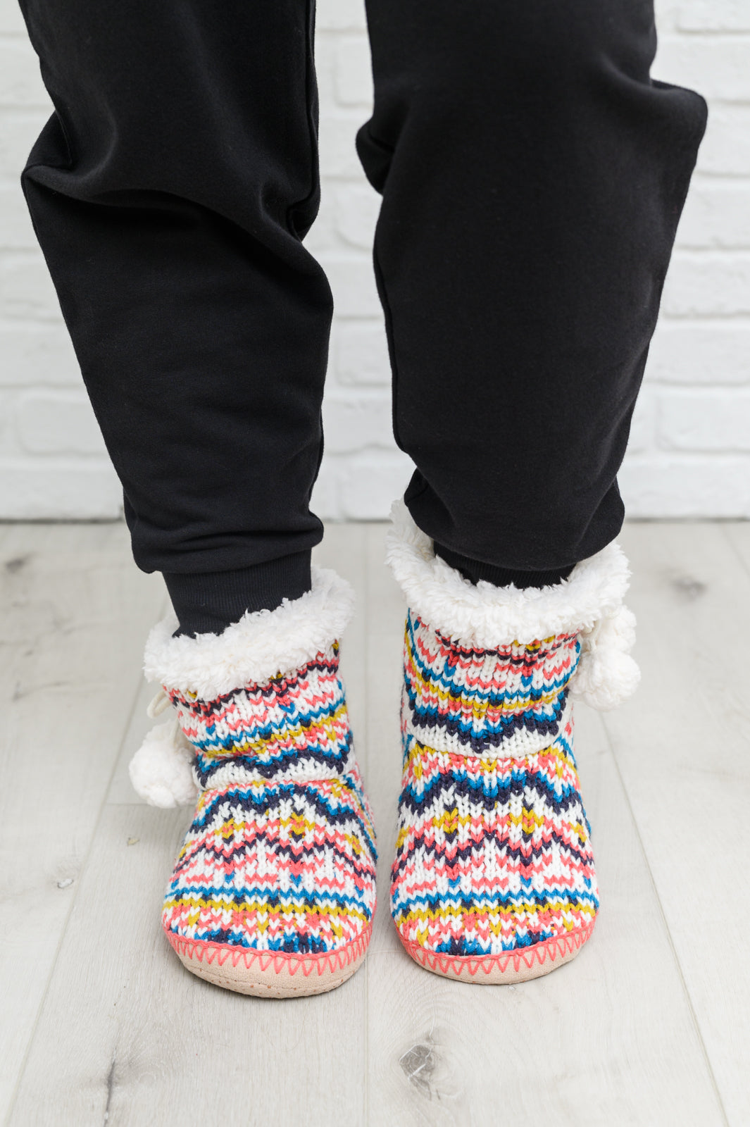 Knitted Multi Color Slipper Boots