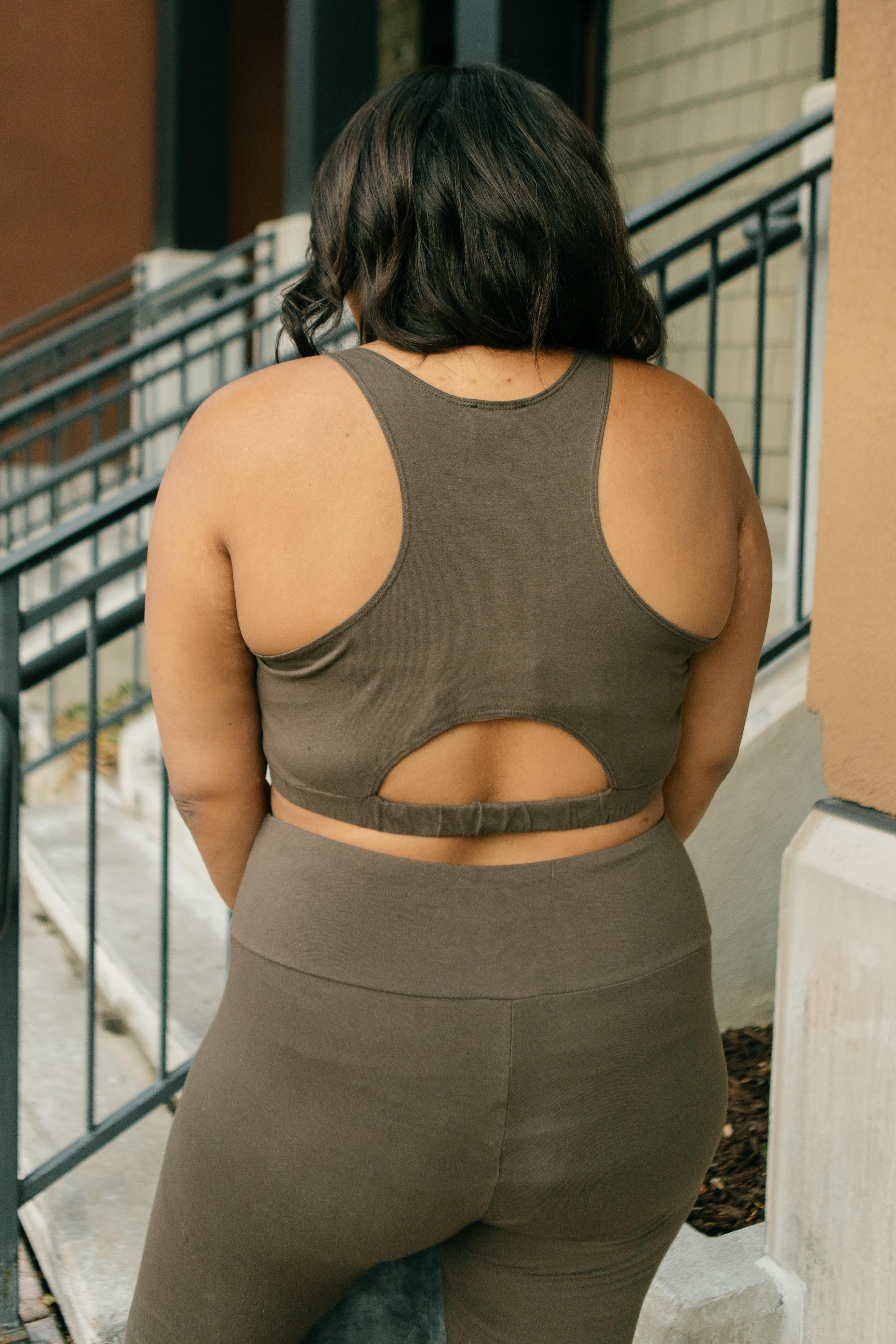 Lazy Days Racerback Bra in Deep Olive