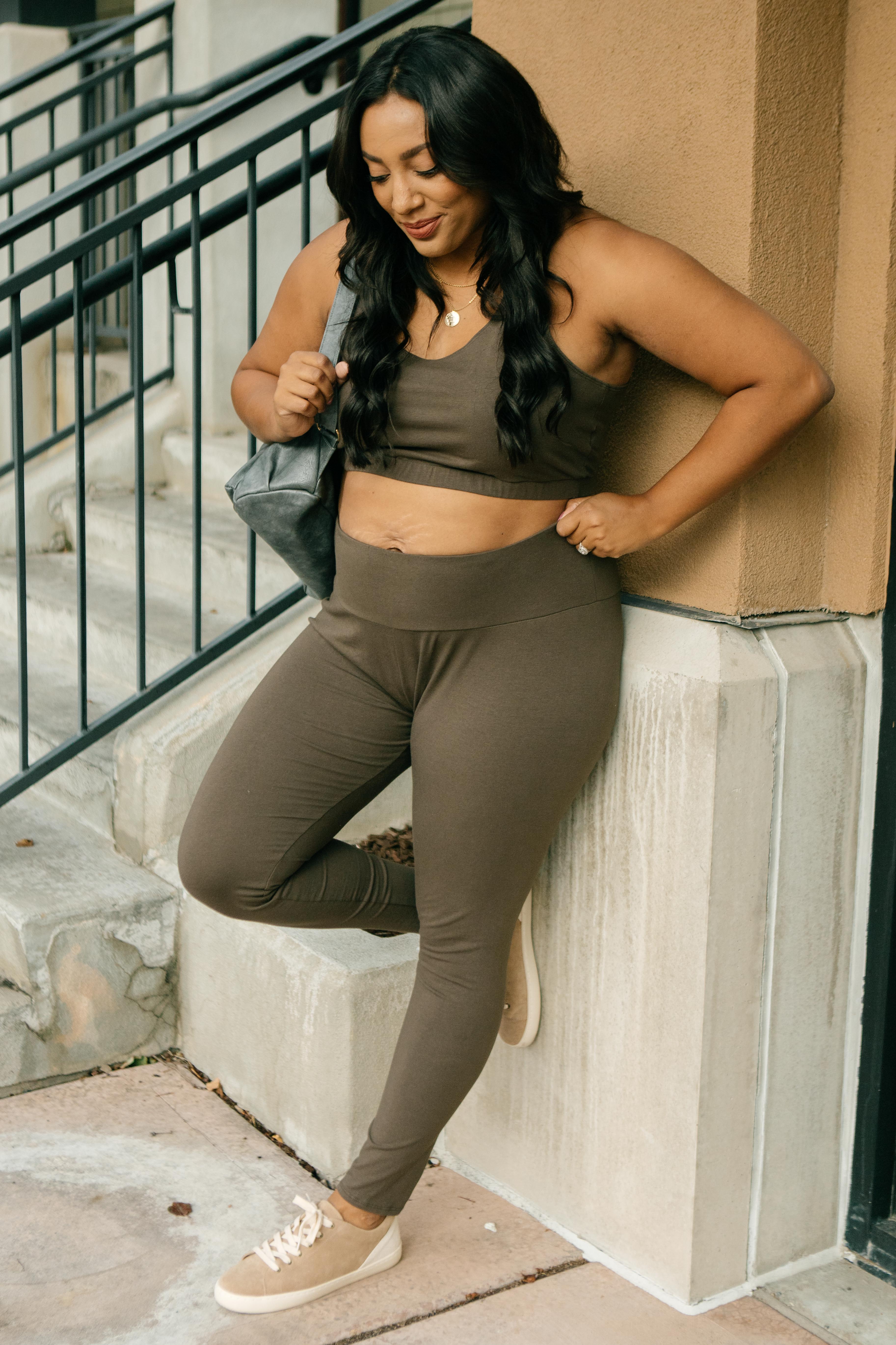 Lucy Lounging Leggings in Deep Olive
