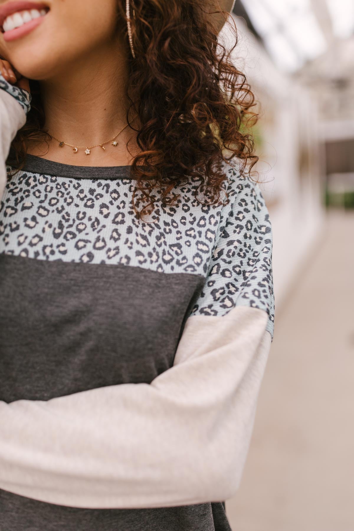 Maggie Raglan Top in Charcoal