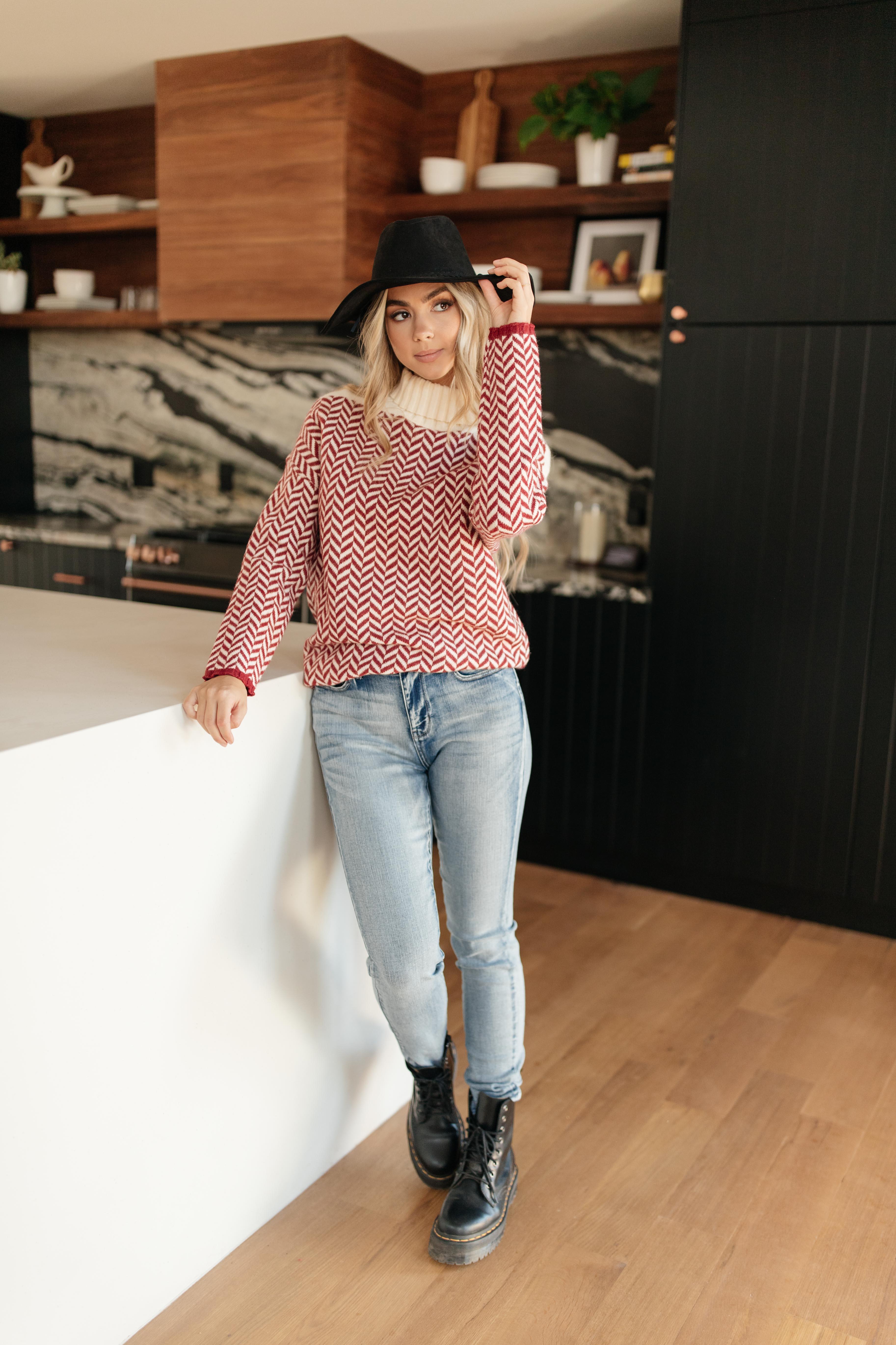 Mess With Your Mind Sweater in Wine