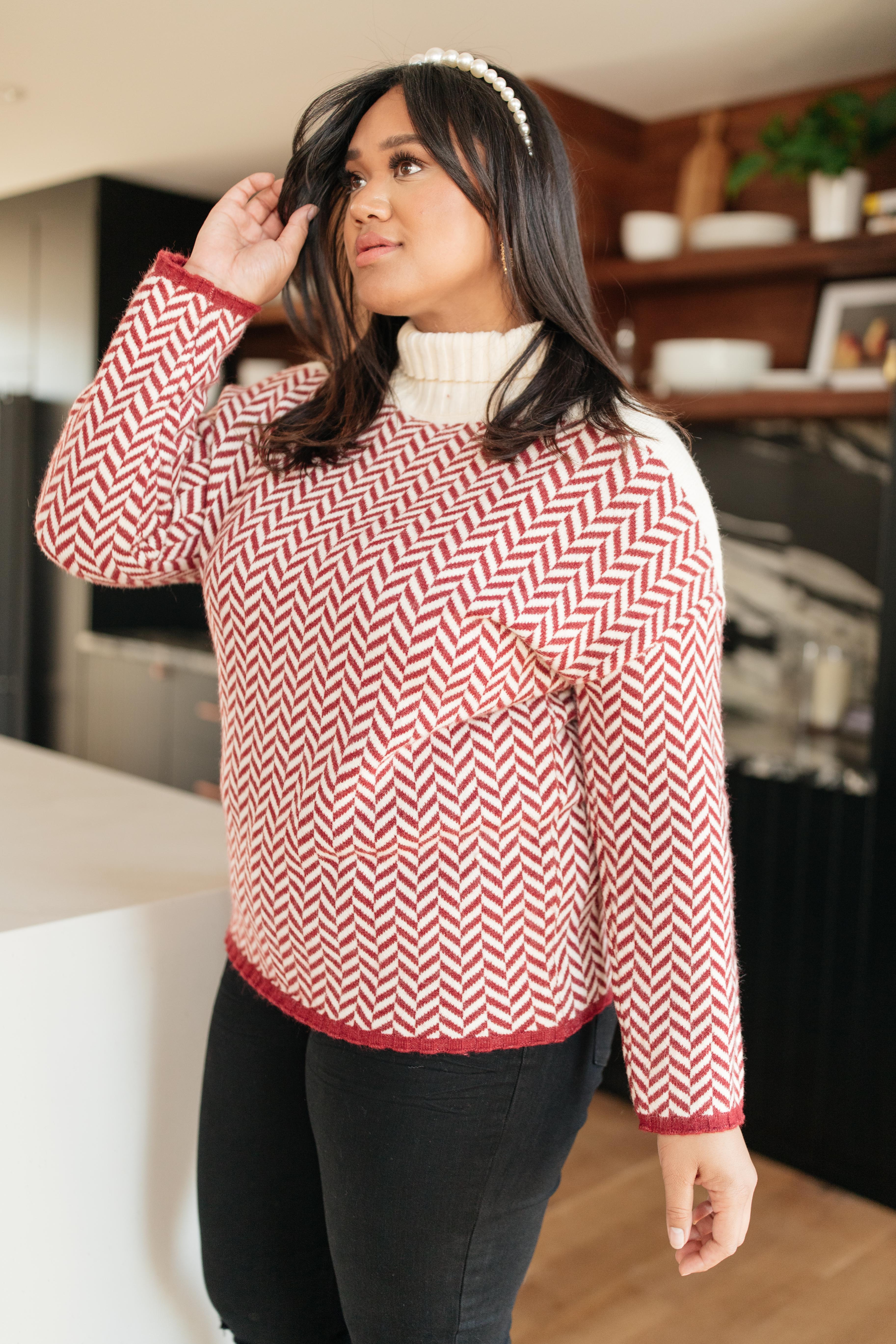 Mess With Your Mind Sweater in Wine