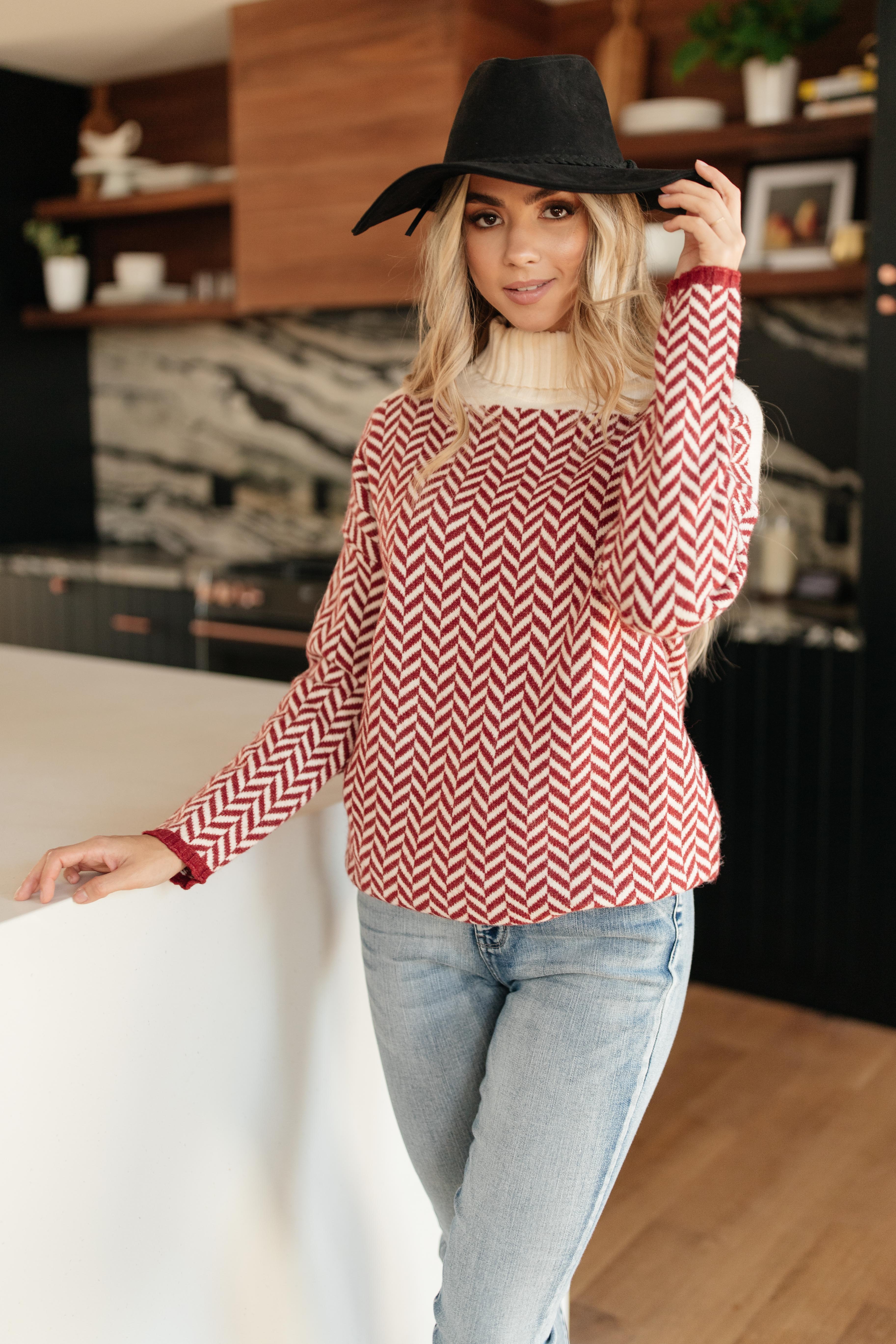 Mess With Your Mind Sweater in Wine