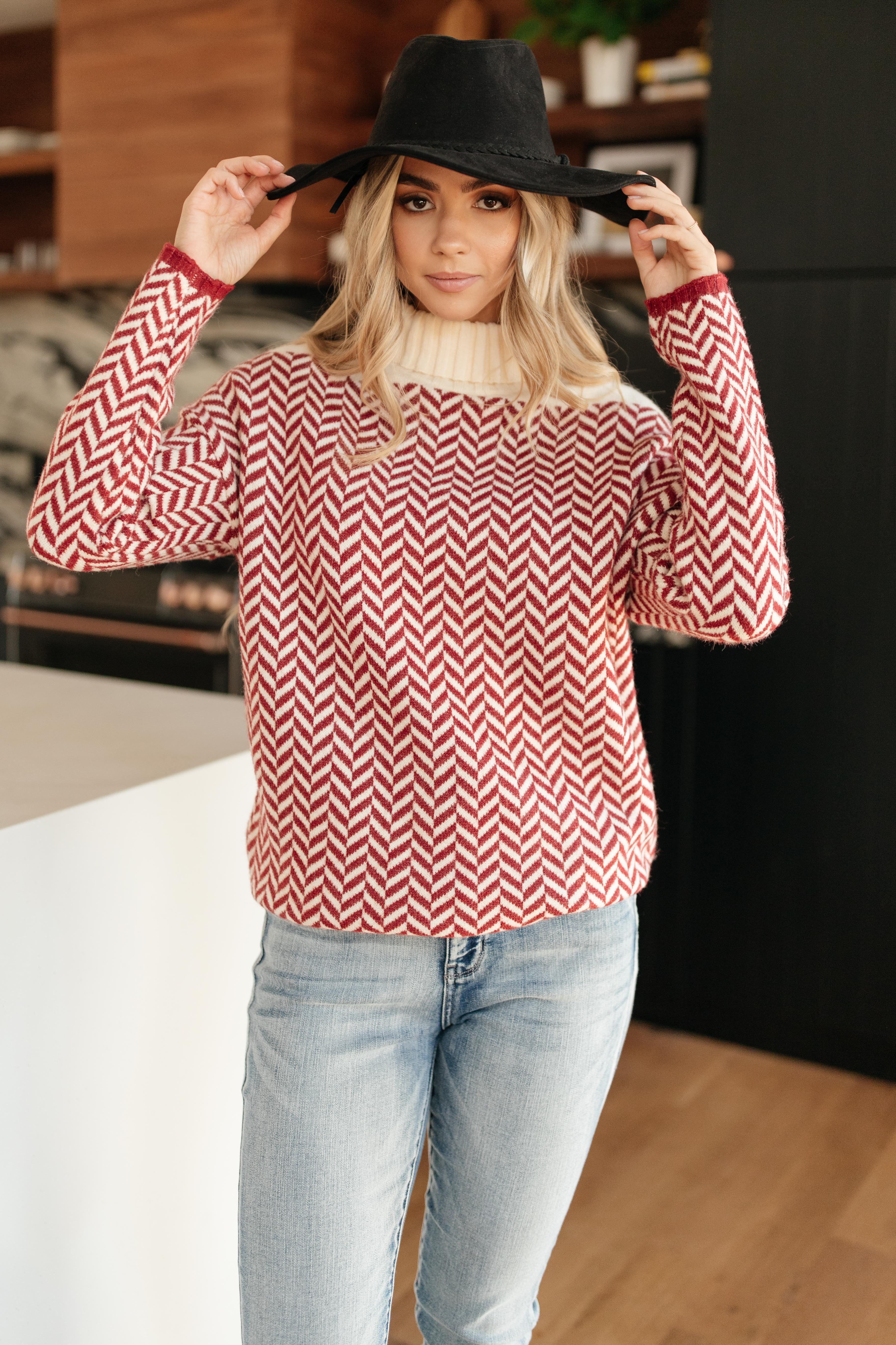 Mess With Your Mind Sweater in Wine