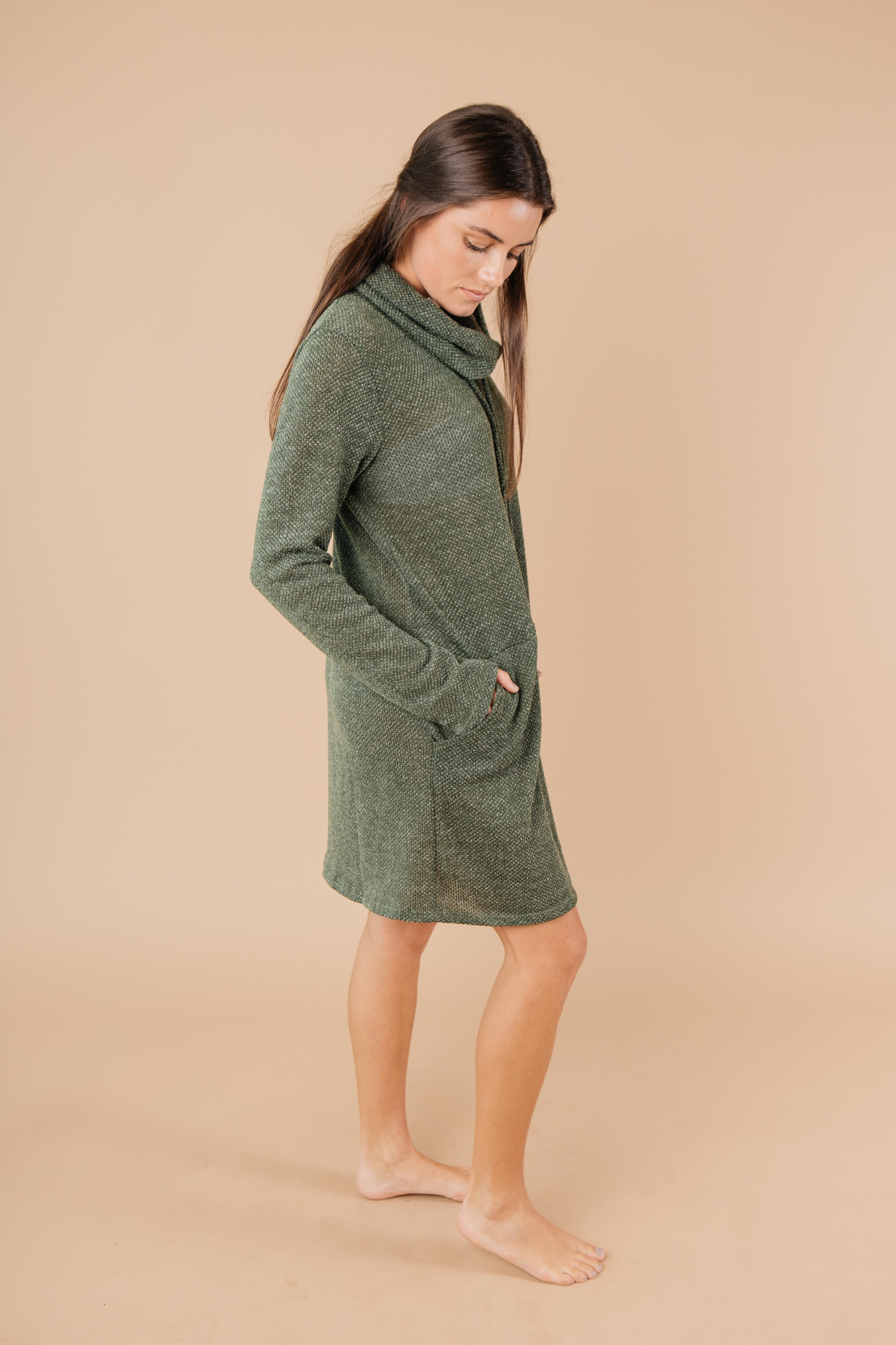Night Owl Cowl Neck Tunic Dress