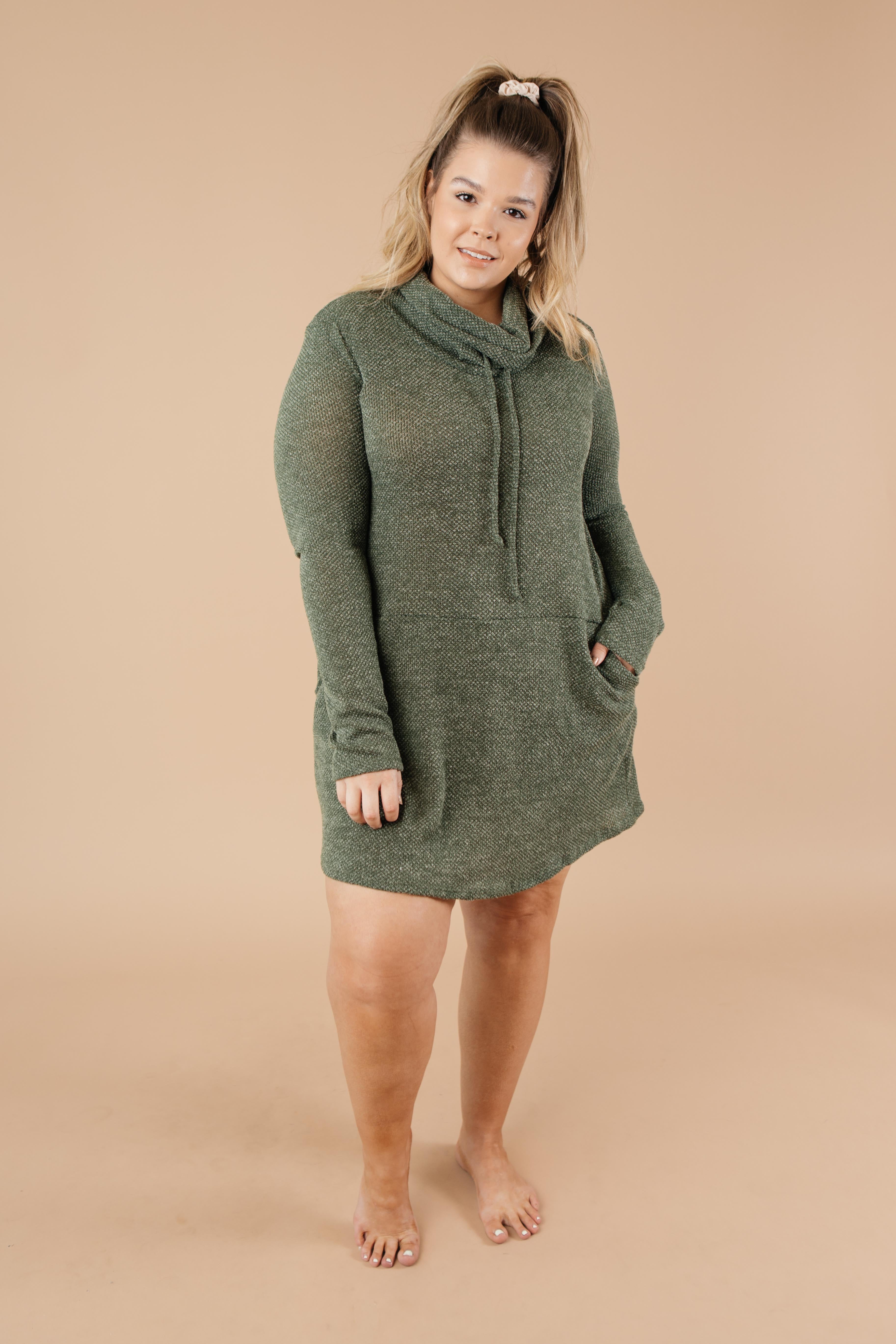Night Owl Cowl Neck Tunic Dress