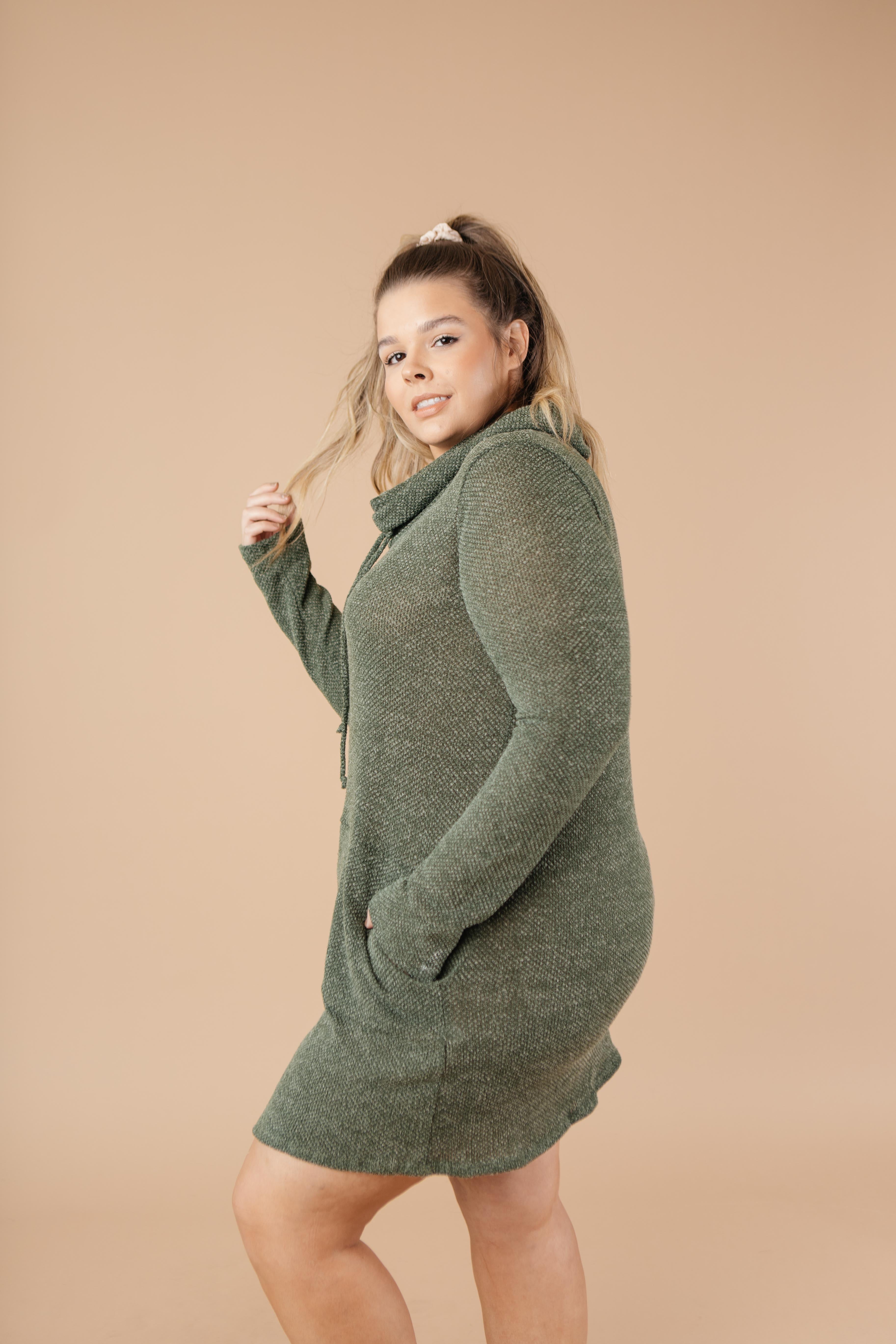 Night Owl Cowl Neck Tunic Dress